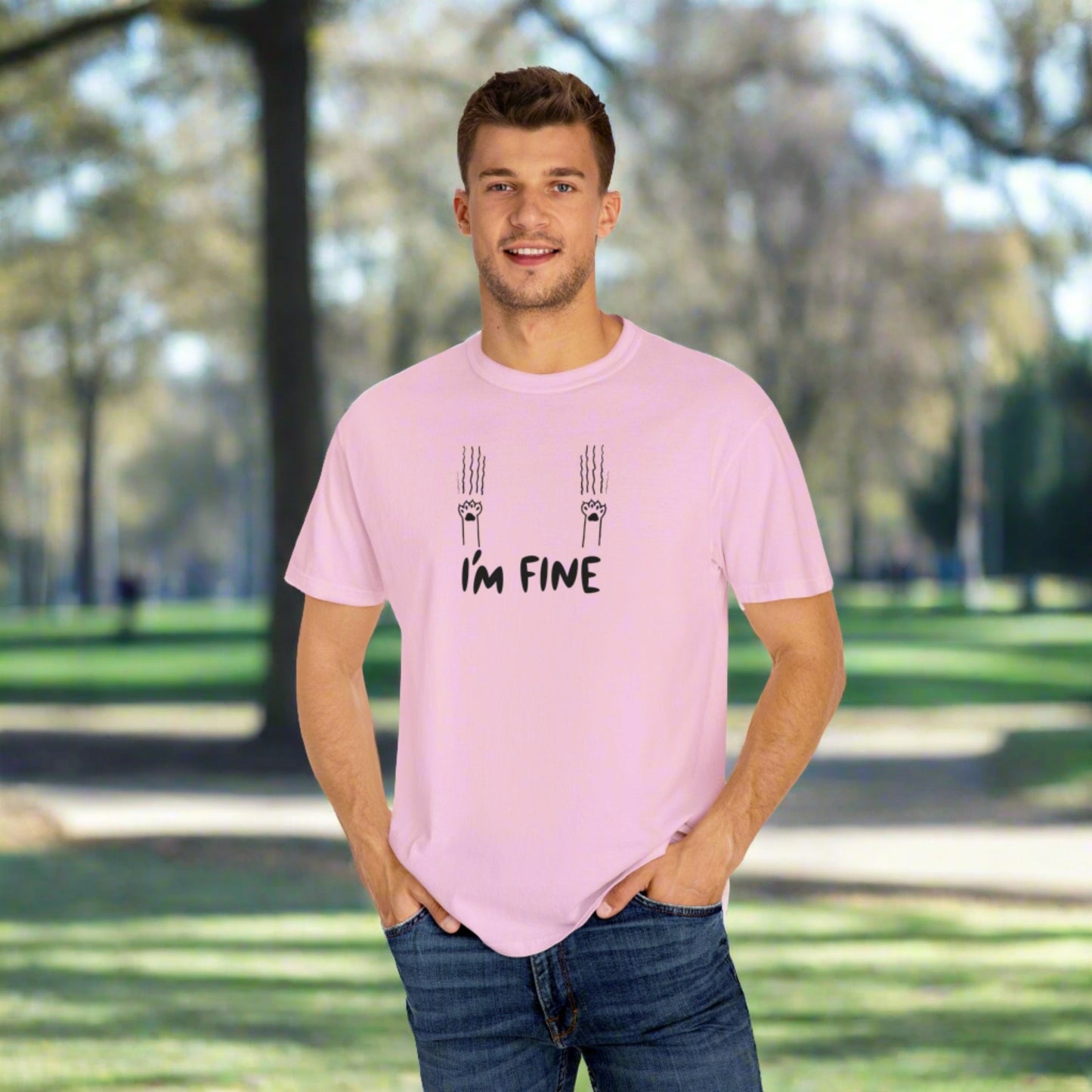 I'm Fine Unisex Garment - Dyed T - shirt - T - Shirt - Epileptic Al’s Shop