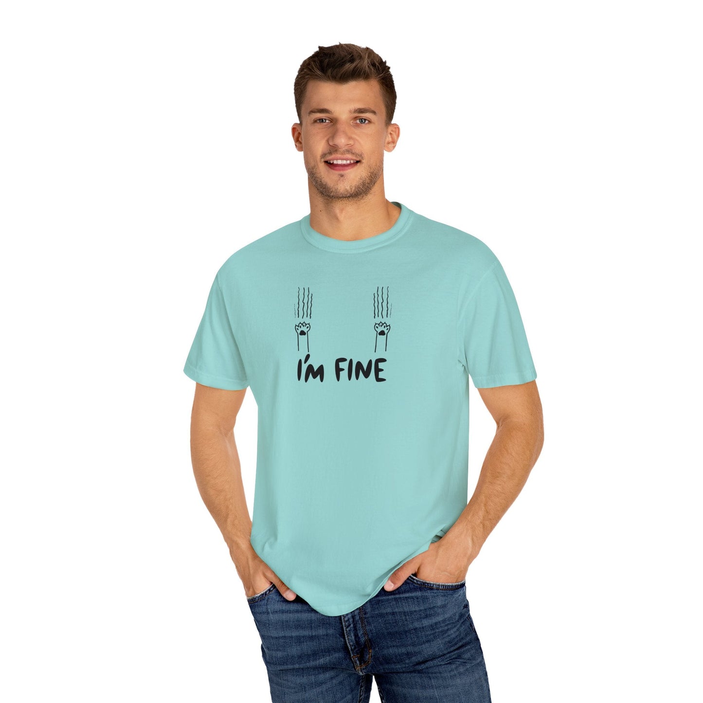 I'm Fine Unisex Garment - Dyed T - shirt - T - Shirt - Epileptic Al’s Shop