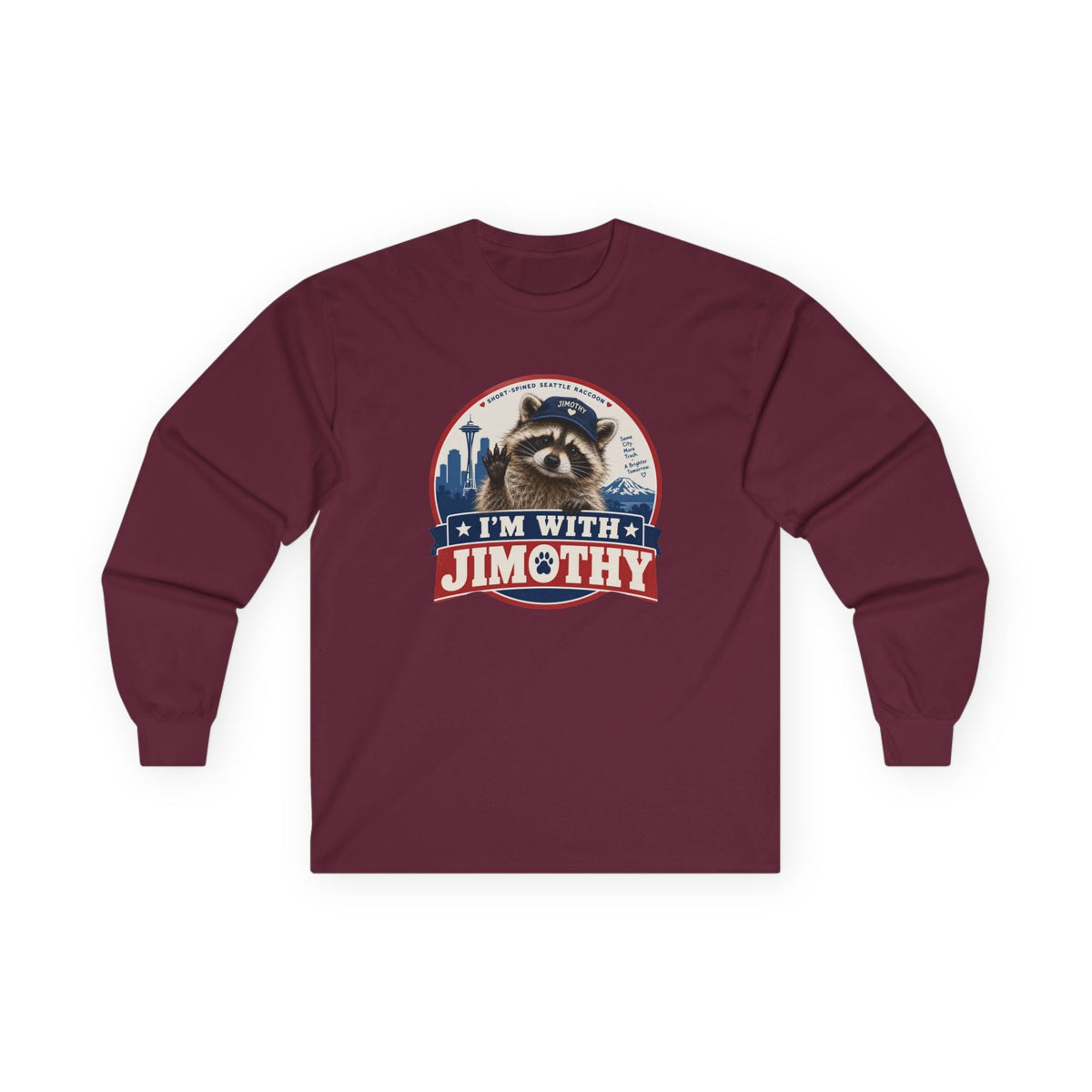 I’m With Jimothy Raccoon Long Sleeve T-Shirt - Clothing, Unisex, T-Shirts, Long-Sleeved - EpiAl's Shop
