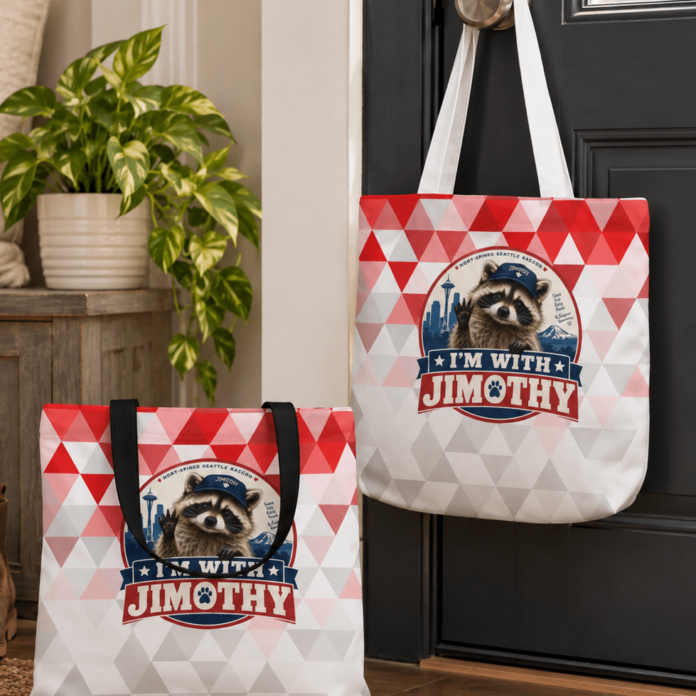 I’m With Jimothy Short-Spined Raccoon Canvas Tote Bag - Bags, Tote - EpiAl's Shop