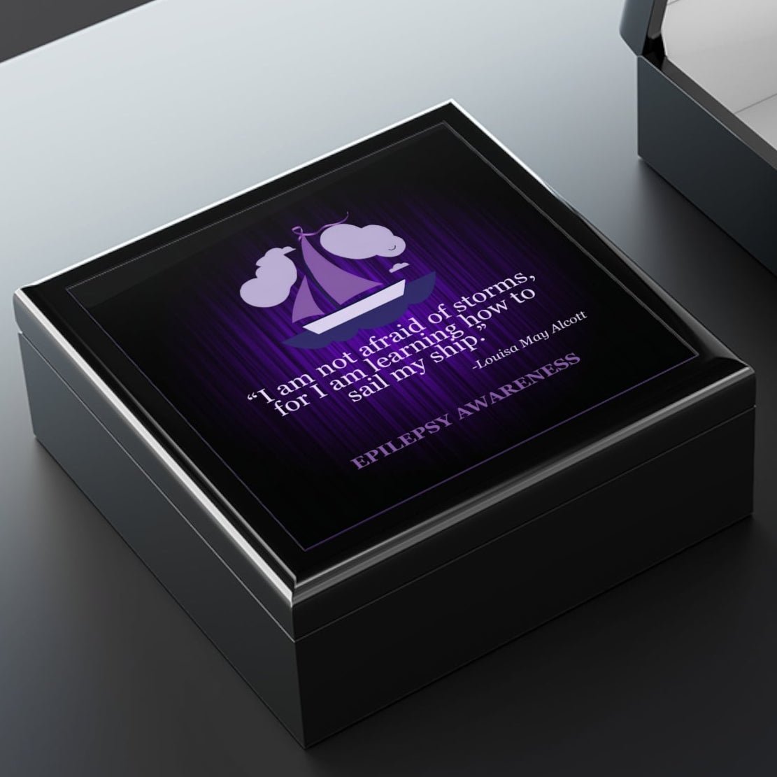 Inspirational Epilepsy Awareness Jewelry Box | Gift for Awareness - Decor, Bedroom, Jewelry Boxes - EpiAl's Shop