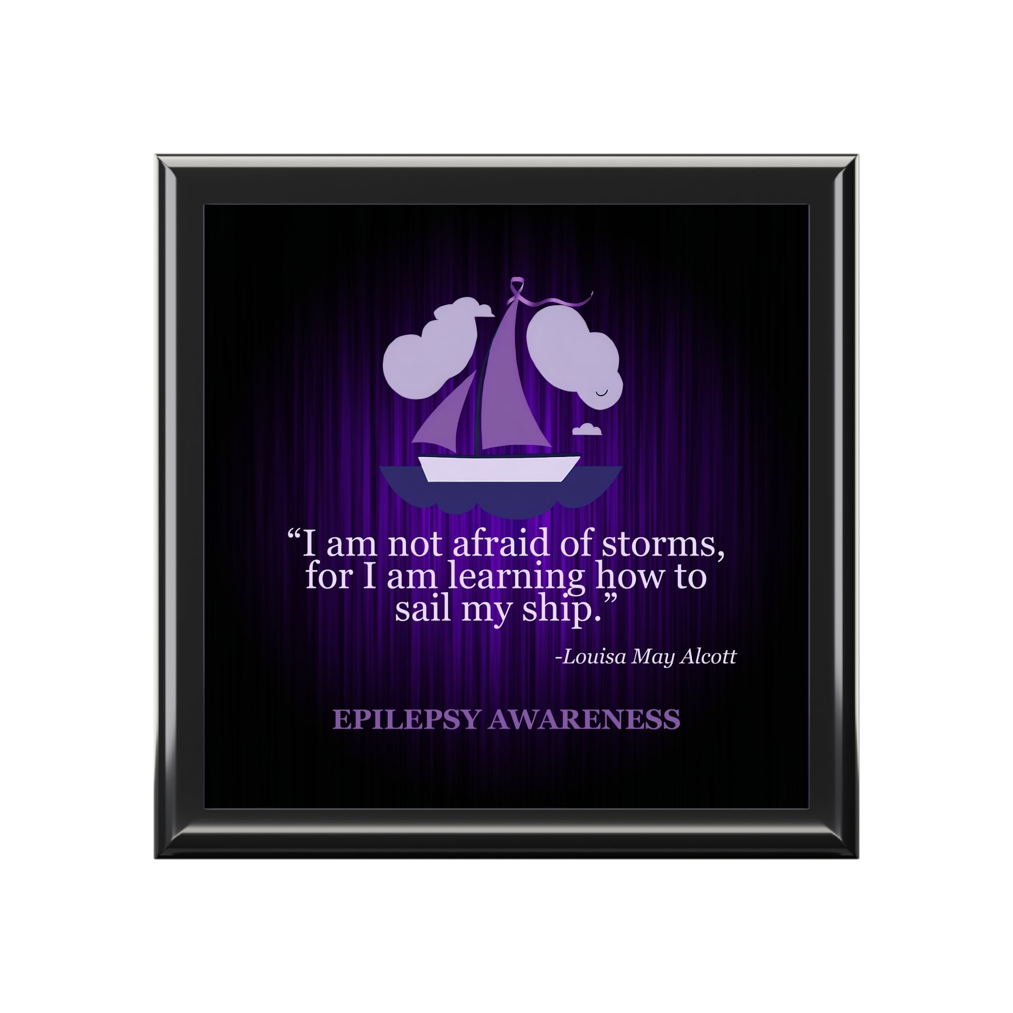 Inspirational Epilepsy Awareness Jewelry Box | Gift for Awareness - Decor, Bedroom, Jewelry Boxes - EpiAl's Shop