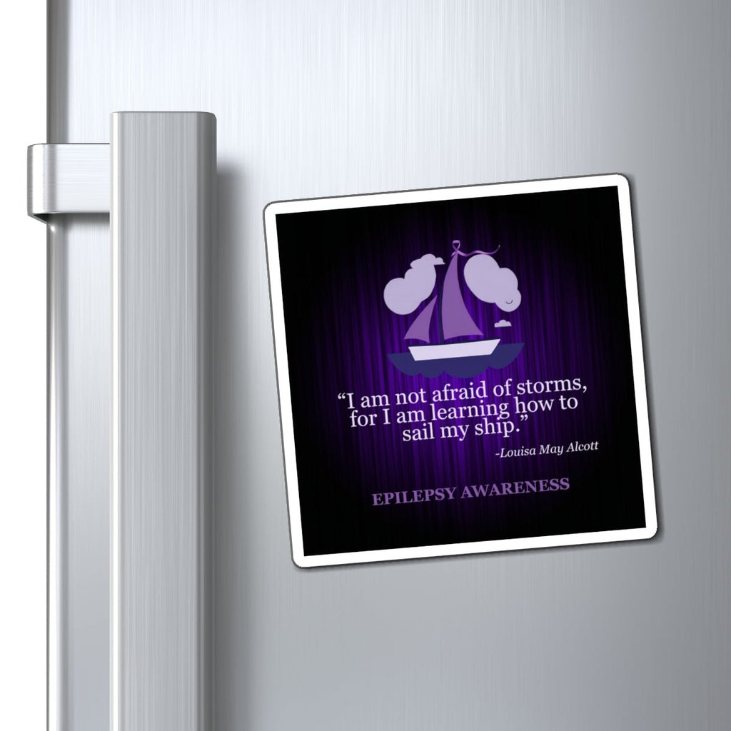 Inspirational Epilepsy Awareness Magnet - Sail My Ship Design - Decor, Kitchen, Magnets - EpiAl's Shop