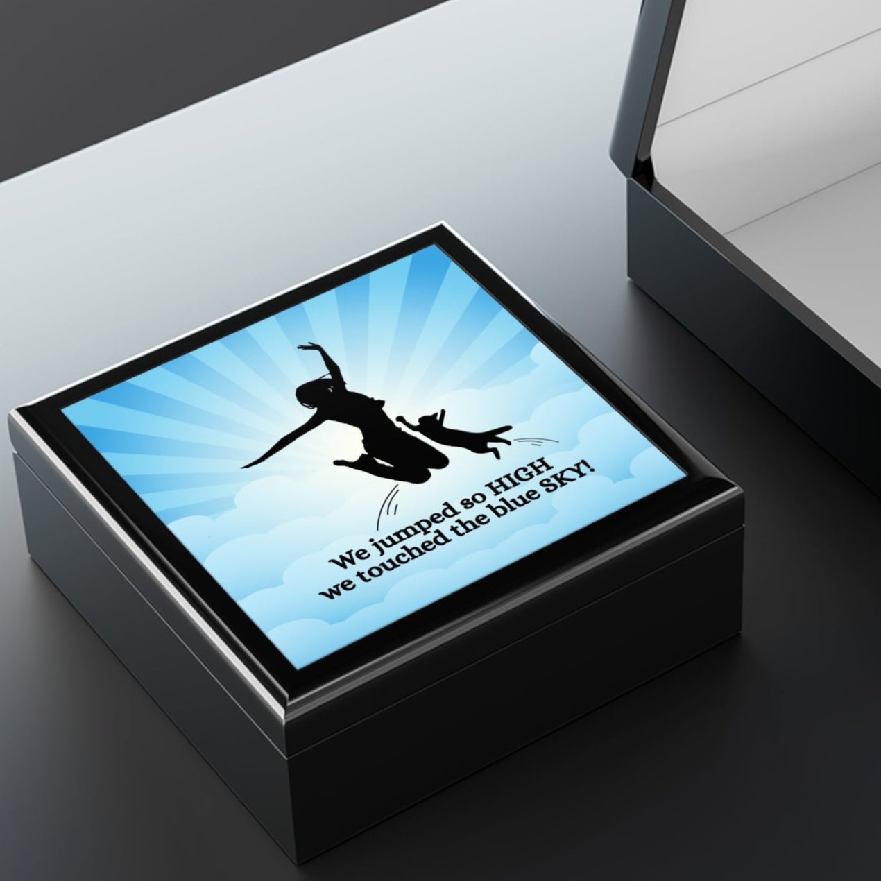 Inspirational Jewelry Box - We Jumped So High, We Touched the Blue Sky! - Decor, Bedroom, Jewelry Boxes - EpiAl's Shop
