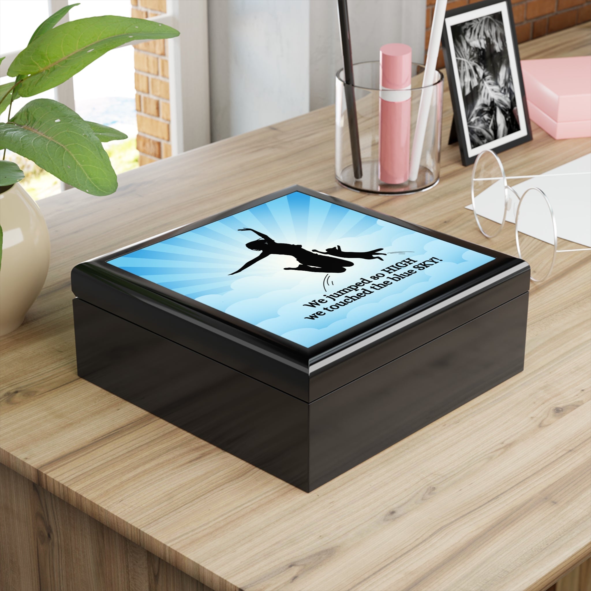 Inspirational Jewelry Box - We Jumped So High, We Touched the Blue Sky! - Decor, Bedroom, Jewelry Boxes - EpiAl's Shop