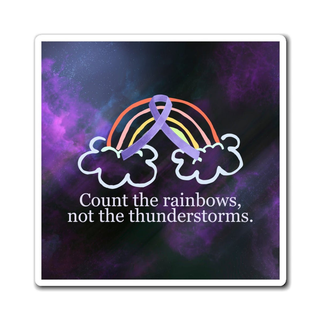 Inspirational Rainbow Magnet - 'Count the Rainbows, Not the Thunderstorms' - Decor, Kitchen, Magnets - EpiAl's Shop