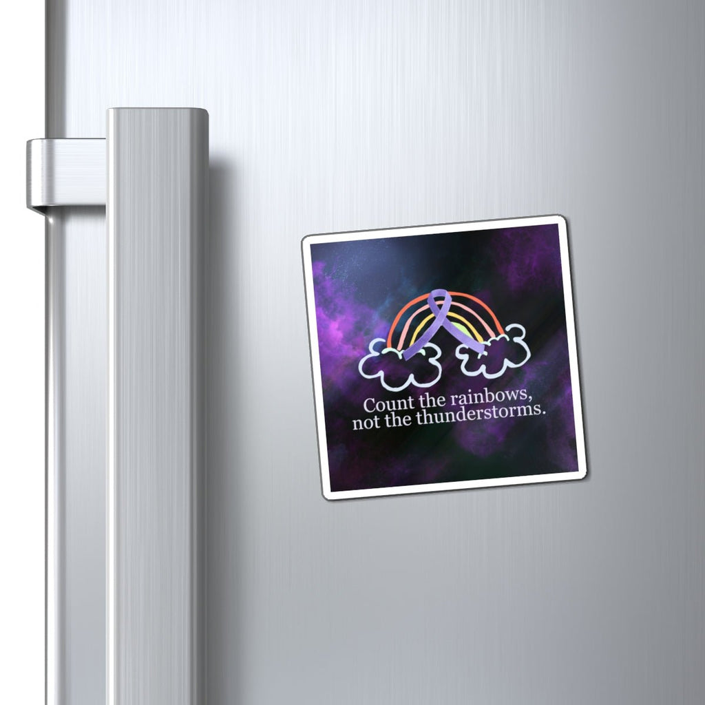 Inspirational Rainbow Magnet - 'Count the Rainbows, Not the Thunderstorms' - Decor, Kitchen, Magnets - EpiAl's Shop