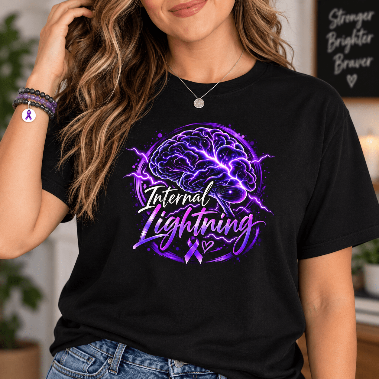 Internal Lightning Epilepsy Awareness Garment-Dyed T-Shirt - Clothing, Unisex, T-Shirts - EpiAl's Shop