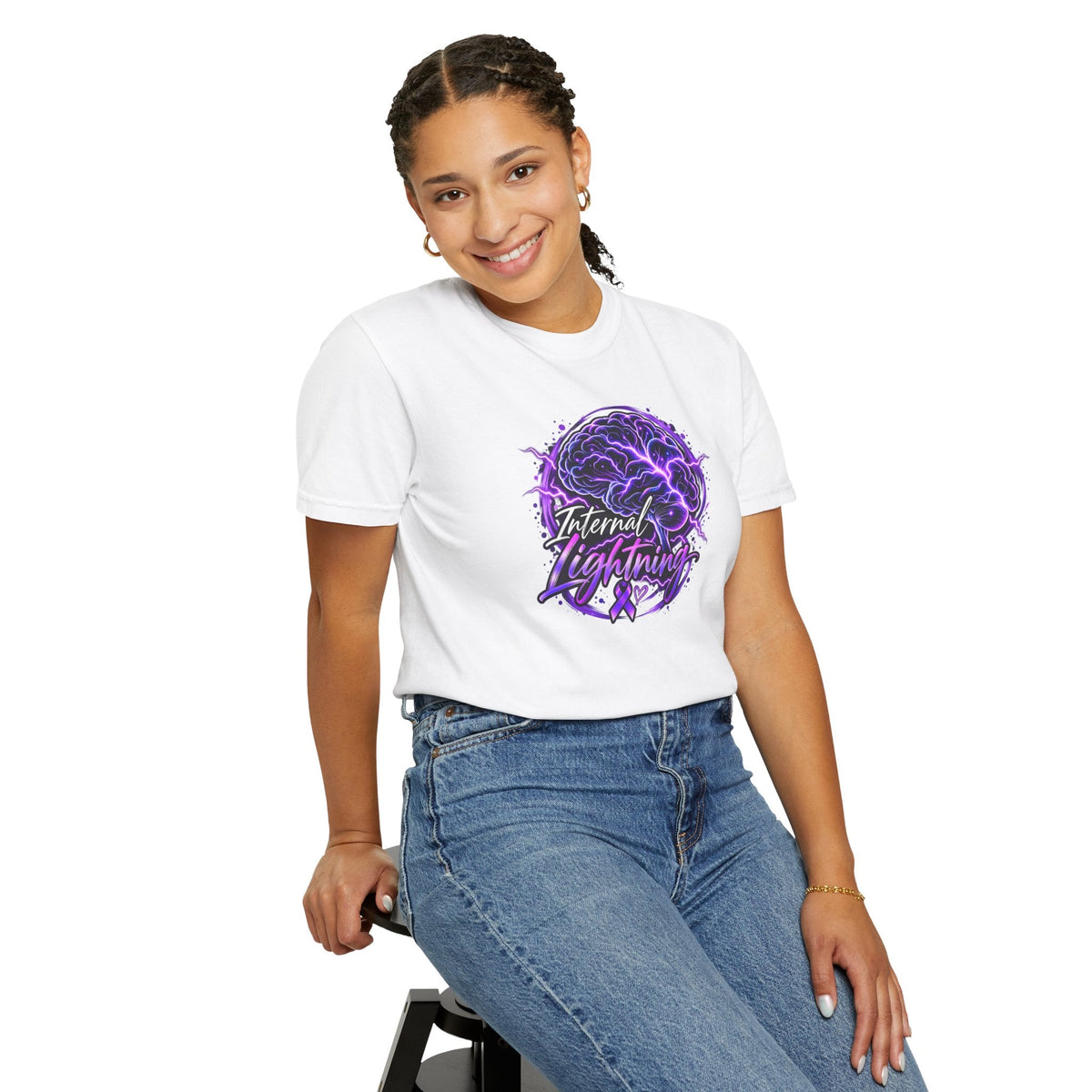Internal Lightning Epilepsy Awareness Garment-Dyed T-Shirt - Clothing, Unisex, T-Shirts - EpiAl's Shop