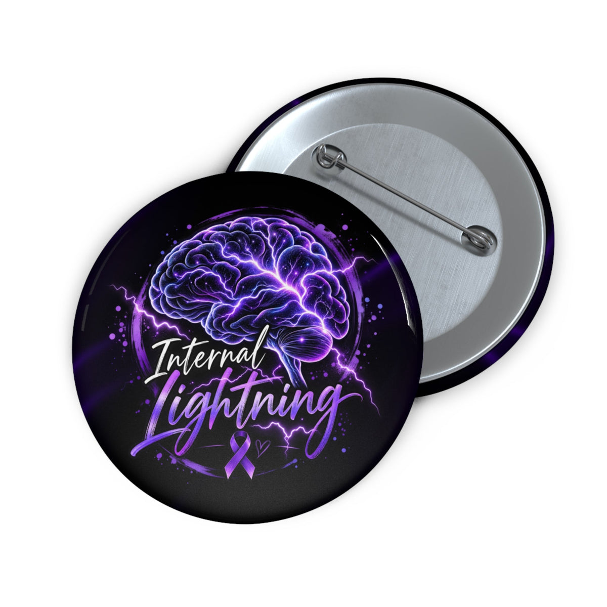 Internal Lightning Epilepsy Awareness Pinback Button - Buttons, Pinback - EpiAl's Shop