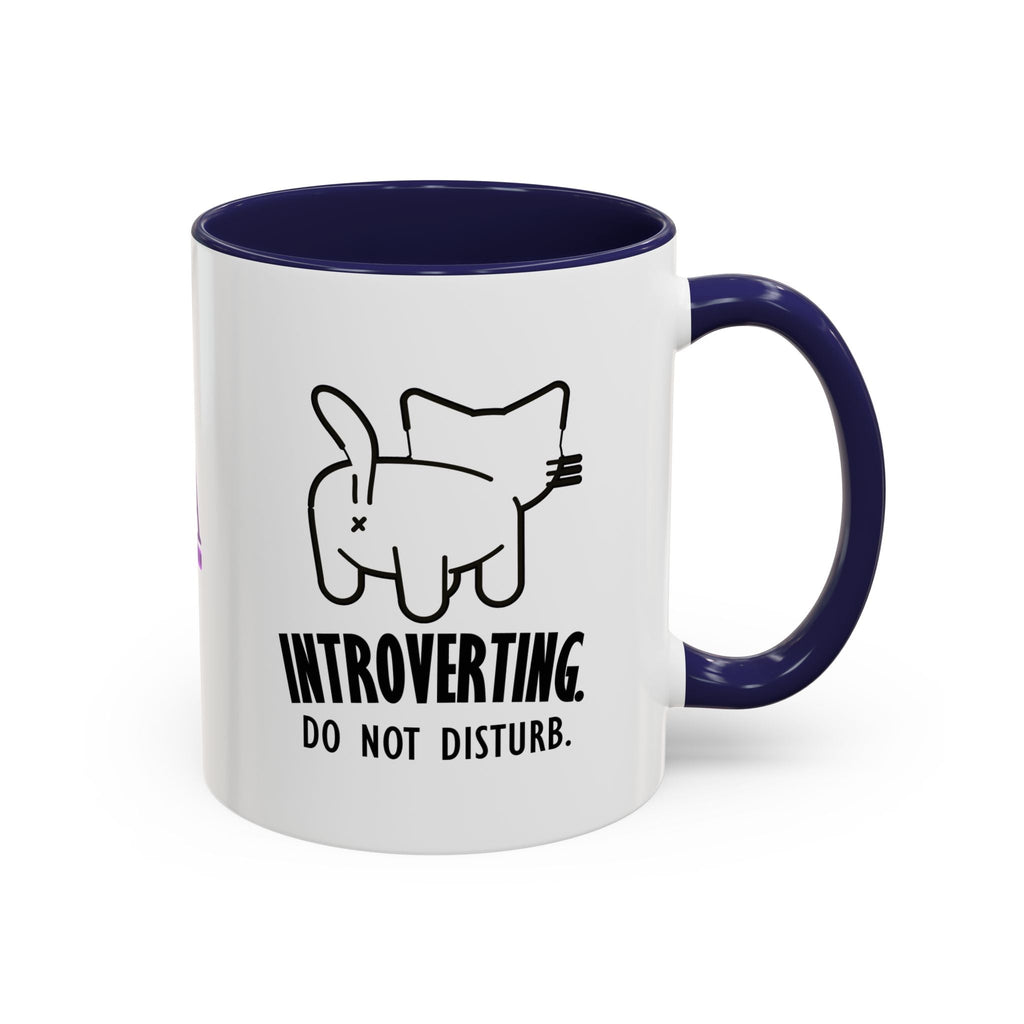 Introverting. Do Not Disturb. Two-Tone Cat Coffee Mug (11oz & 15oz) - Drinkware, Coffee Mugs - EpiAl's Shop