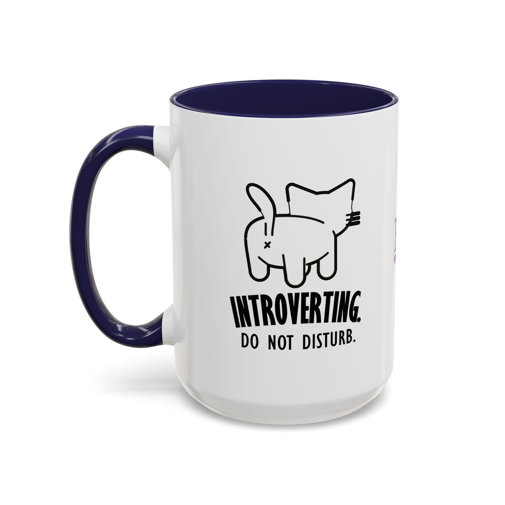 Introverting. Do Not Disturb. Two-Tone Cat Coffee Mug (11oz & 15oz) - Drinkware, Coffee Mugs - EpiAl's Shop