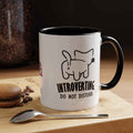 Introverting. Do Not Disturb. Two-Tone Cat Coffee Mug (11oz & 15oz) - Drinkware, Coffee Mugs - EpiAl's Shop