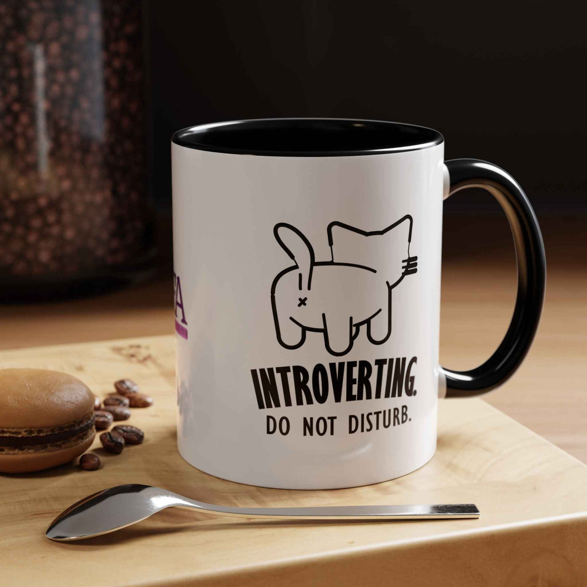 Introverting. Do Not Disturb. Two-Tone Cat Coffee Mug (11oz & 15oz) - Drinkware, Coffee Mugs - EpiAl's Shop