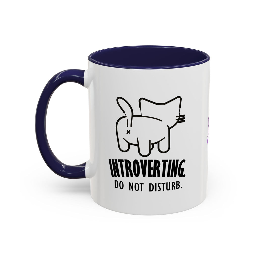 Introverting. Do Not Disturb. Two-Tone Cat Coffee Mug (11oz & 15oz) - Drinkware, Coffee Mugs - EpiAl's Shop