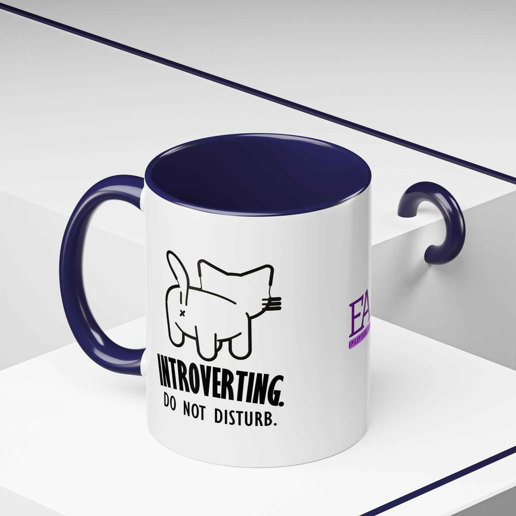 Introverting. Do Not Disturb. Two-Tone Cat Coffee Mug (11oz & 15oz) - Drinkware, Coffee Mugs - EpiAl's Shop
