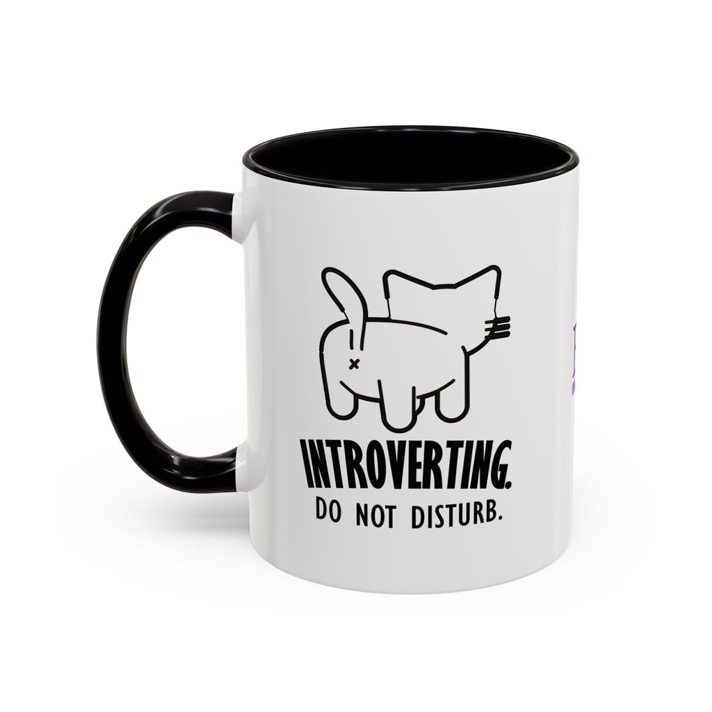 Introverting. Do Not Disturb. Two-Tone Cat Coffee Mug (11oz & 15oz) - Drinkware, Coffee Mugs - EpiAl's Shop