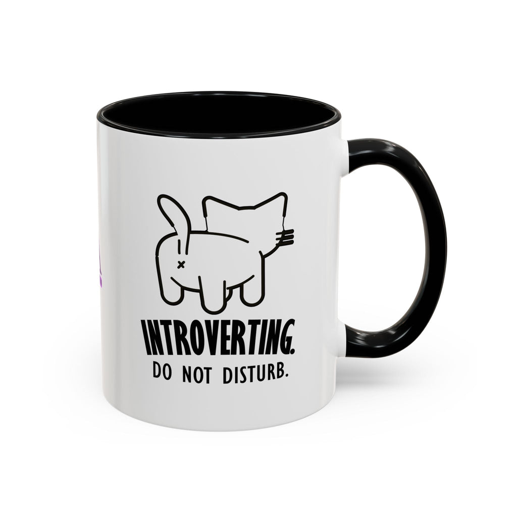Introverting. Do Not Disturb. Two-Tone Cat Coffee Mug (11oz & 15oz) - Drinkware, Coffee Mugs - EpiAl's Shop
