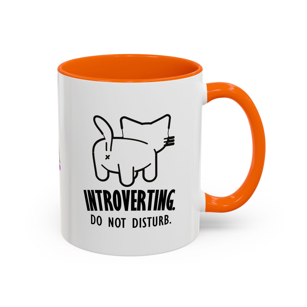 Introverting. Do Not Disturb. Two-Tone Cat Coffee Mug (11oz & 15oz) - Drinkware, Coffee Mugs - EpiAl's Shop