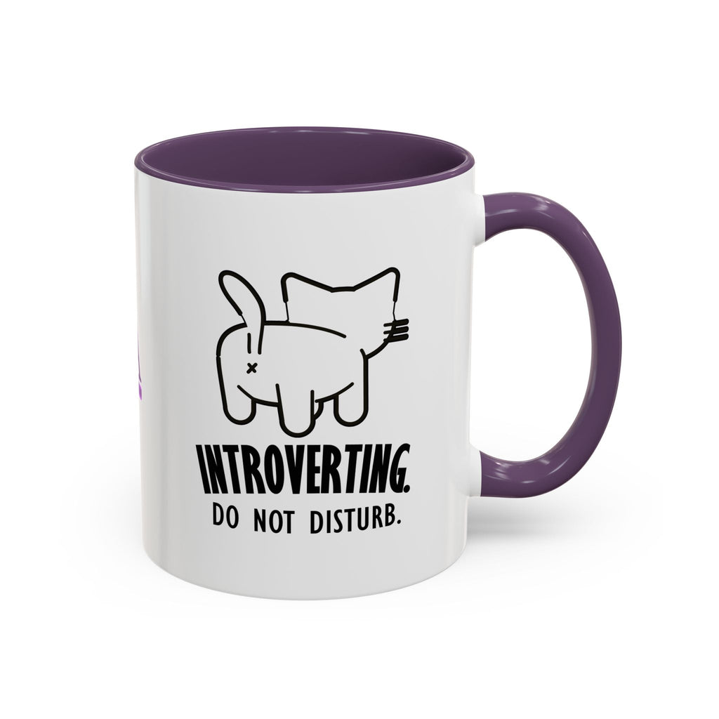Introverting. Do Not Disturb. Two-Tone Cat Coffee Mug (11oz & 15oz) - Drinkware, Coffee Mugs - EpiAl's Shop