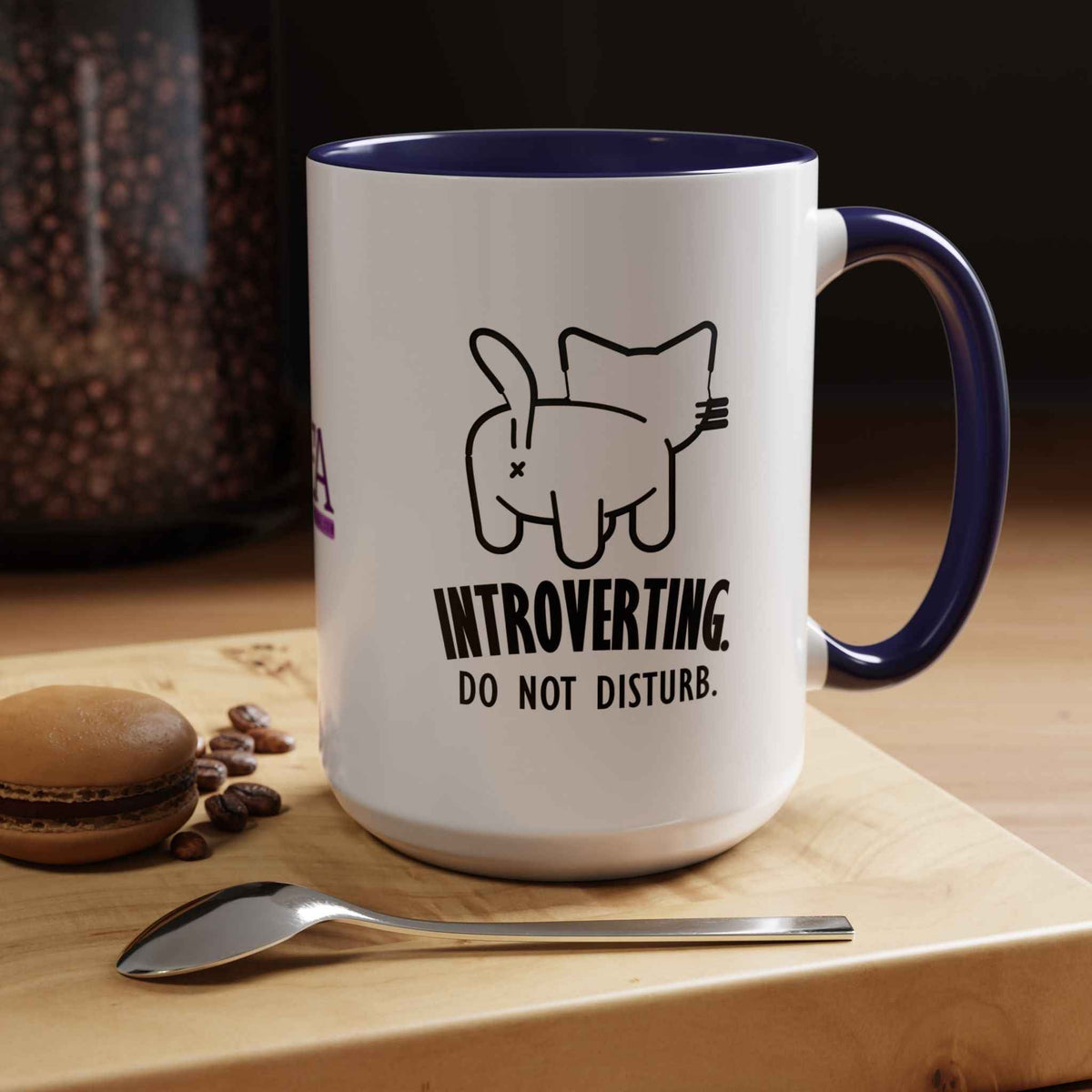 Introverting. Do Not Disturb. Two-Tone Cat Coffee Mug (11oz & 15oz) - Drinkware, Coffee Mugs - EpiAl's Shop
