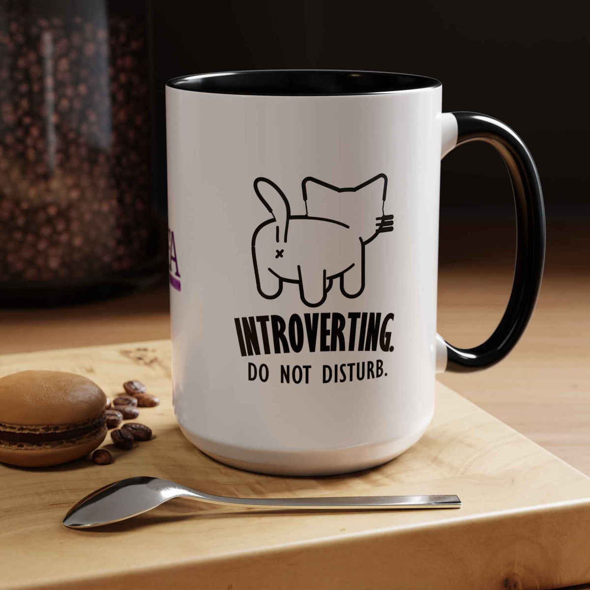 Introverting. Do Not Disturb. Two-Tone Cat Coffee Mug (11oz & 15oz) - Drinkware, Coffee Mugs - EpiAl's Shop