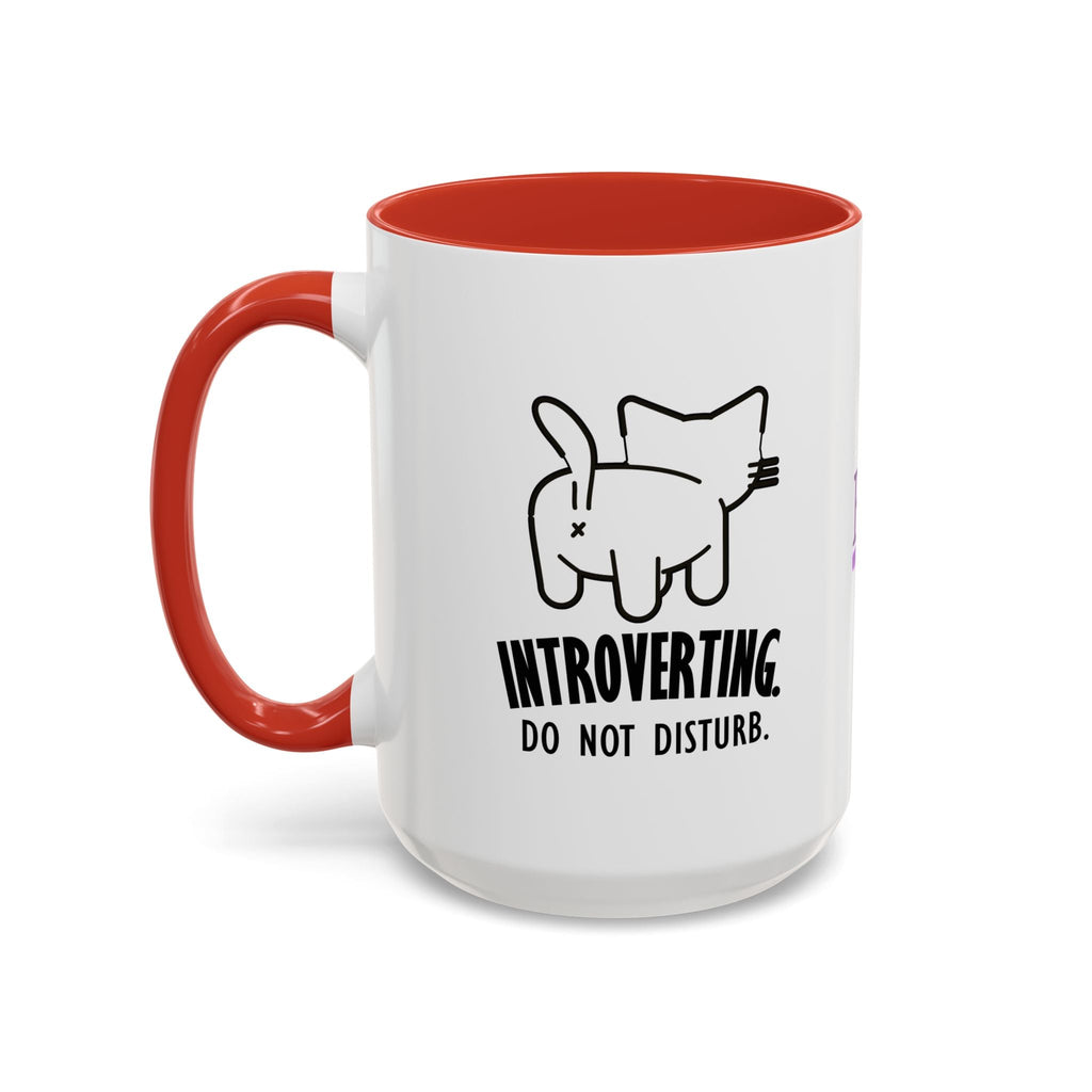 Introverting. Do Not Disturb. Two-Tone Cat Coffee Mug (11oz & 15oz) - Drinkware, Coffee Mugs - EpiAl's Shop