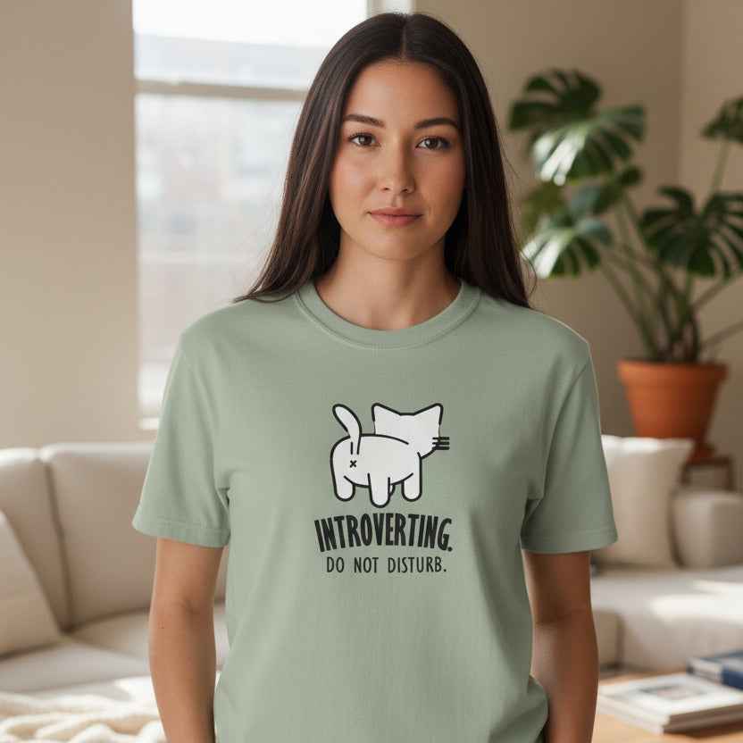 Introverting. Do Not Disturb. Unisex Cat T-Shirt - Clothing, Women, T-Shirts - EpiAl's Shop