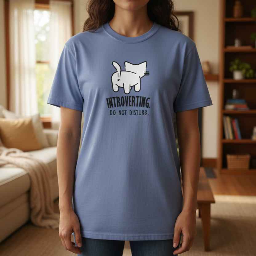 Introverting. Do Not Disturb. Unisex Cat T-Shirt - Clothing, Women, T-Shirts - EpiAl's Shop