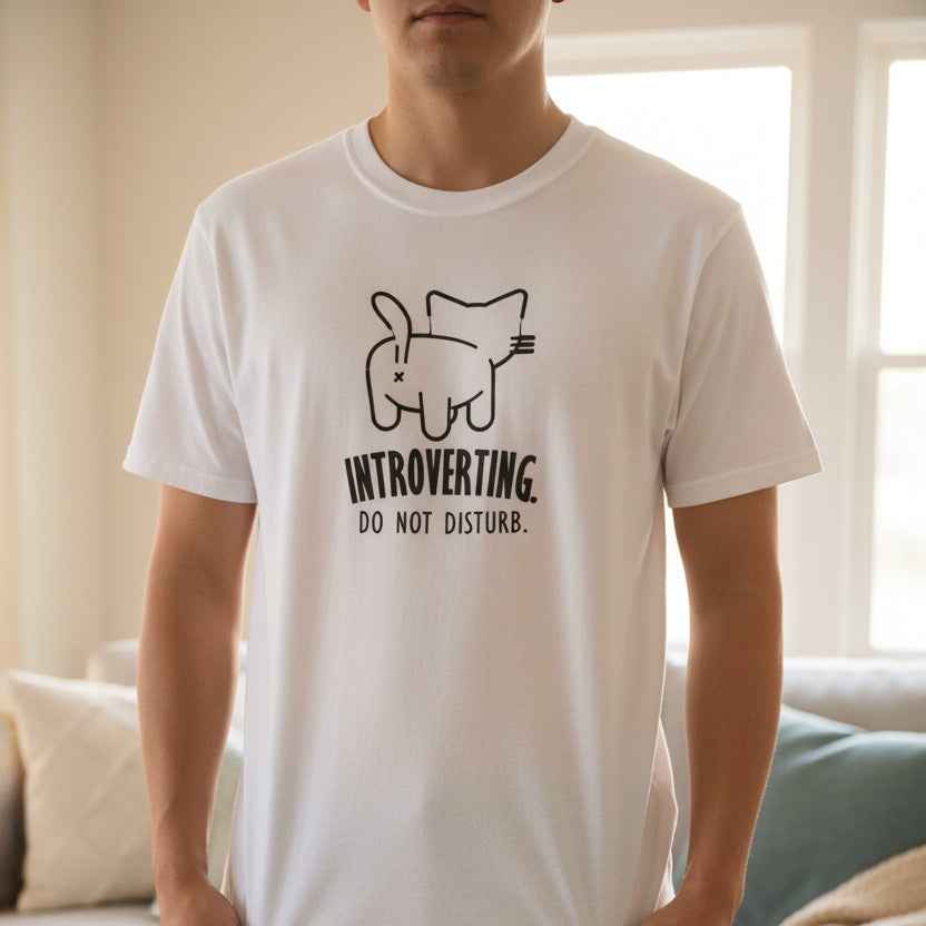 Introverting. Do Not Disturb. Unisex Cat T-Shirt - Clothing, Women, T-Shirts - EpiAl's Shop