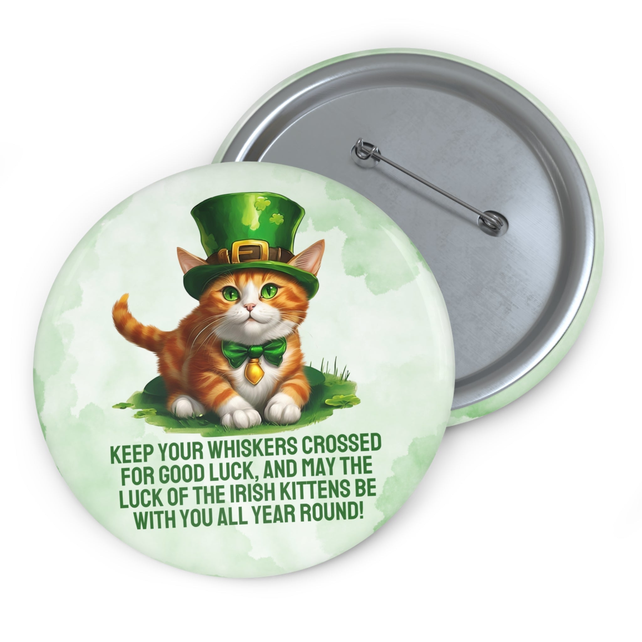 Irish Kitten Wish Again Pin Buttons - Collectibles, Pinback Buttons - EpiAl's Shop