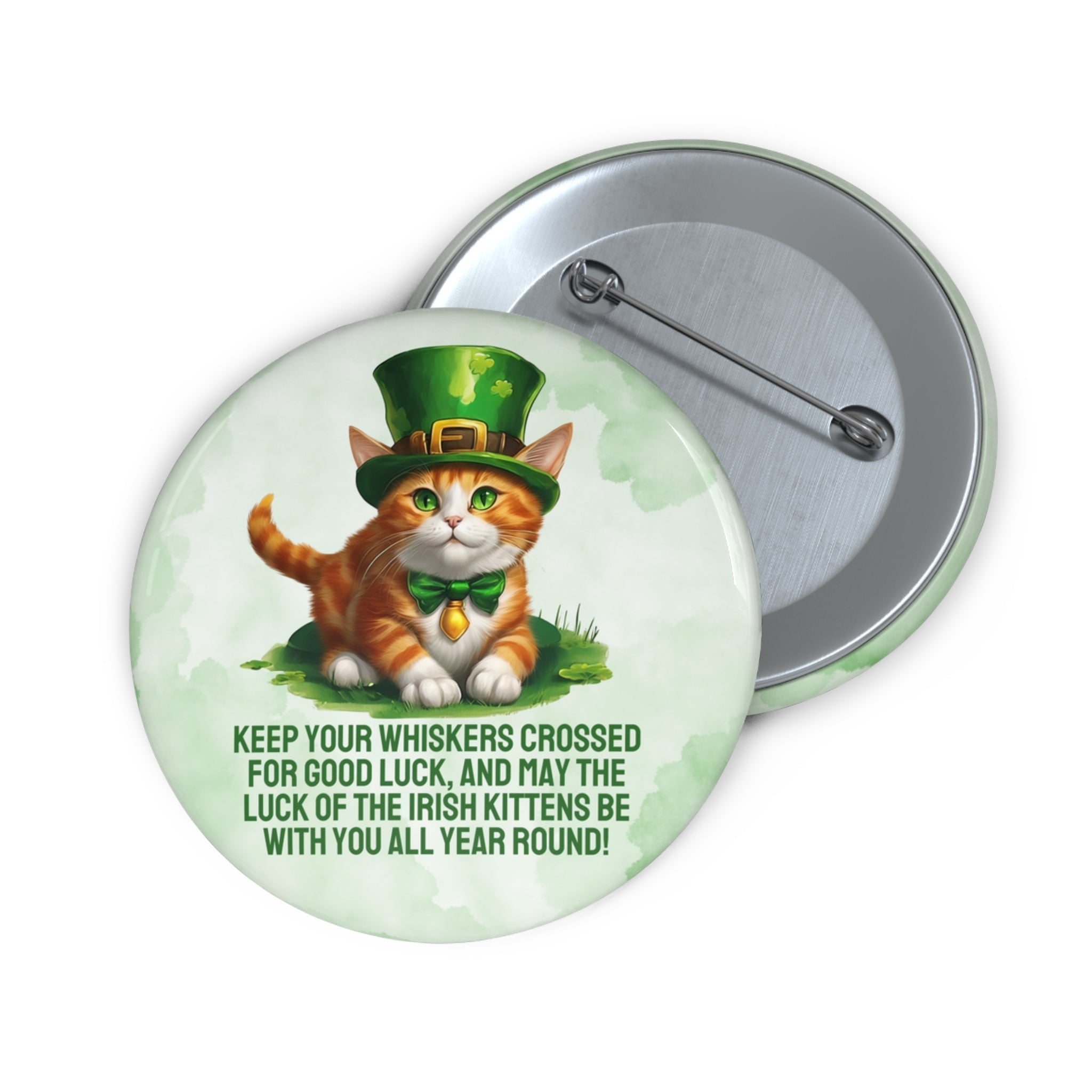 Irish Kitten Wish Again Pin Buttons - Collectibles, Pinback Buttons - EpiAl's Shop