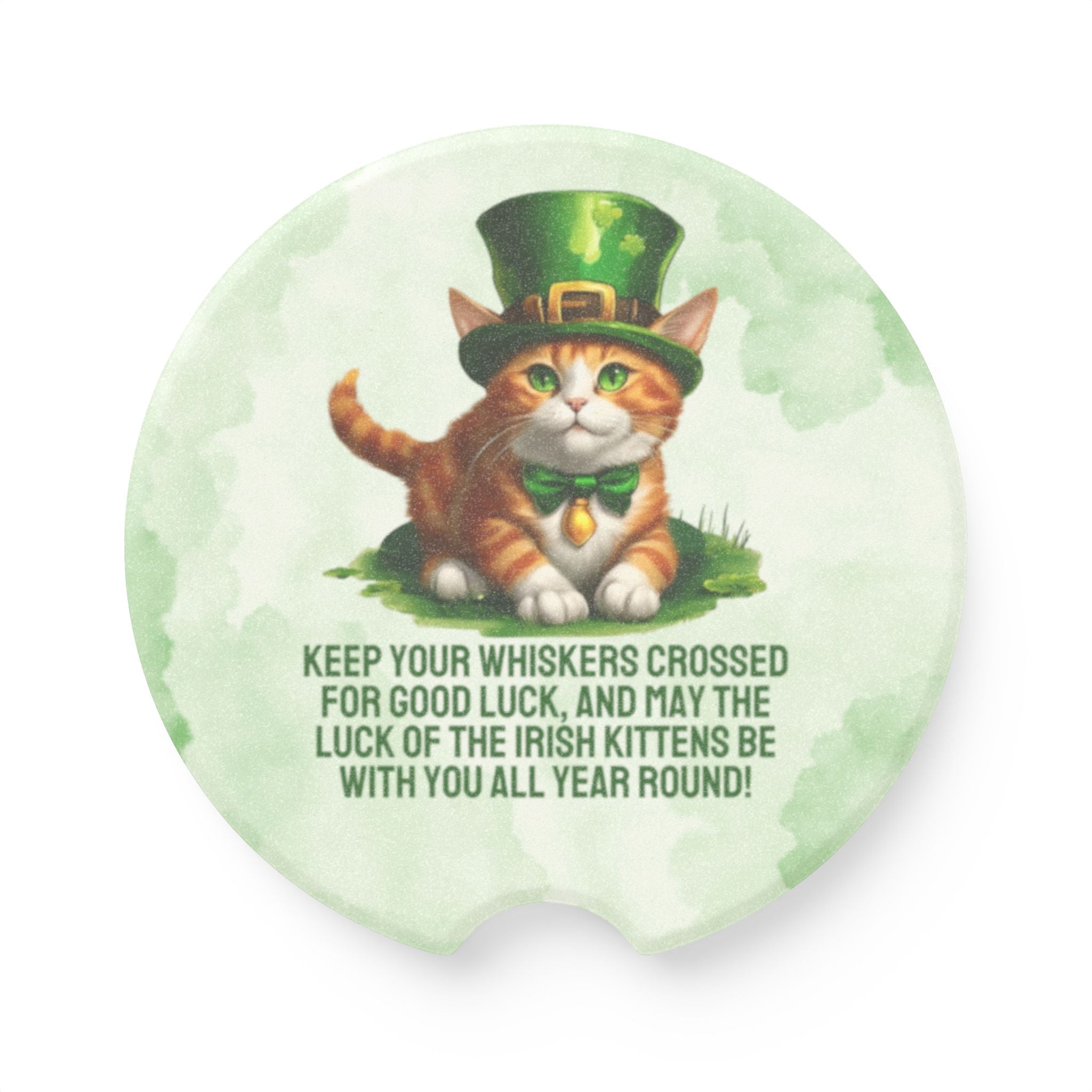 Irish Kitten Wish Soapstone Car Coaster - Accessories, Auto, Spare Tire Covers - EpiAl's Shop