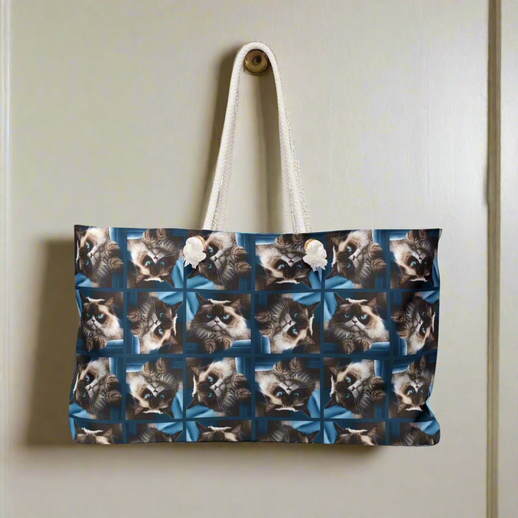 Irritable Cat Print Weekender Bag for Cat Lovers - Bags, Handbag - EpiAl's Shop