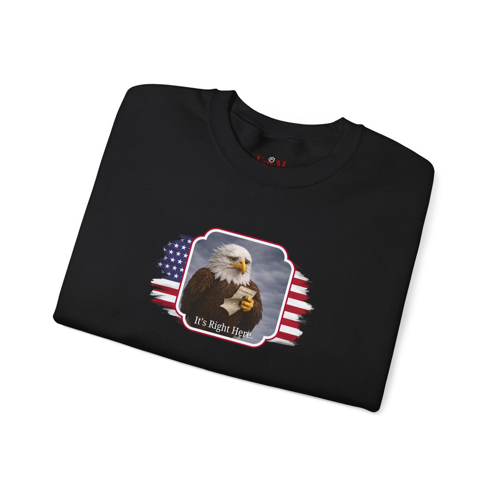 “It’s Right Here” Political Parody Crewneck Sweatshirt - Clothing, Unisex, Sweatshirts - EpiAl's Shop