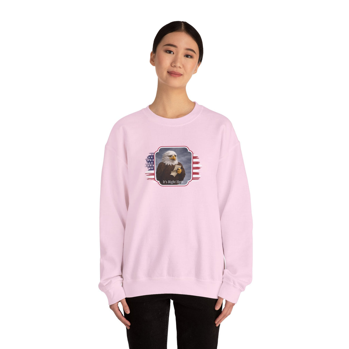 “It’s Right Here” Political Parody Crewneck Sweatshirt - Clothing, Unisex, Sweatshirts - EpiAl's Shop