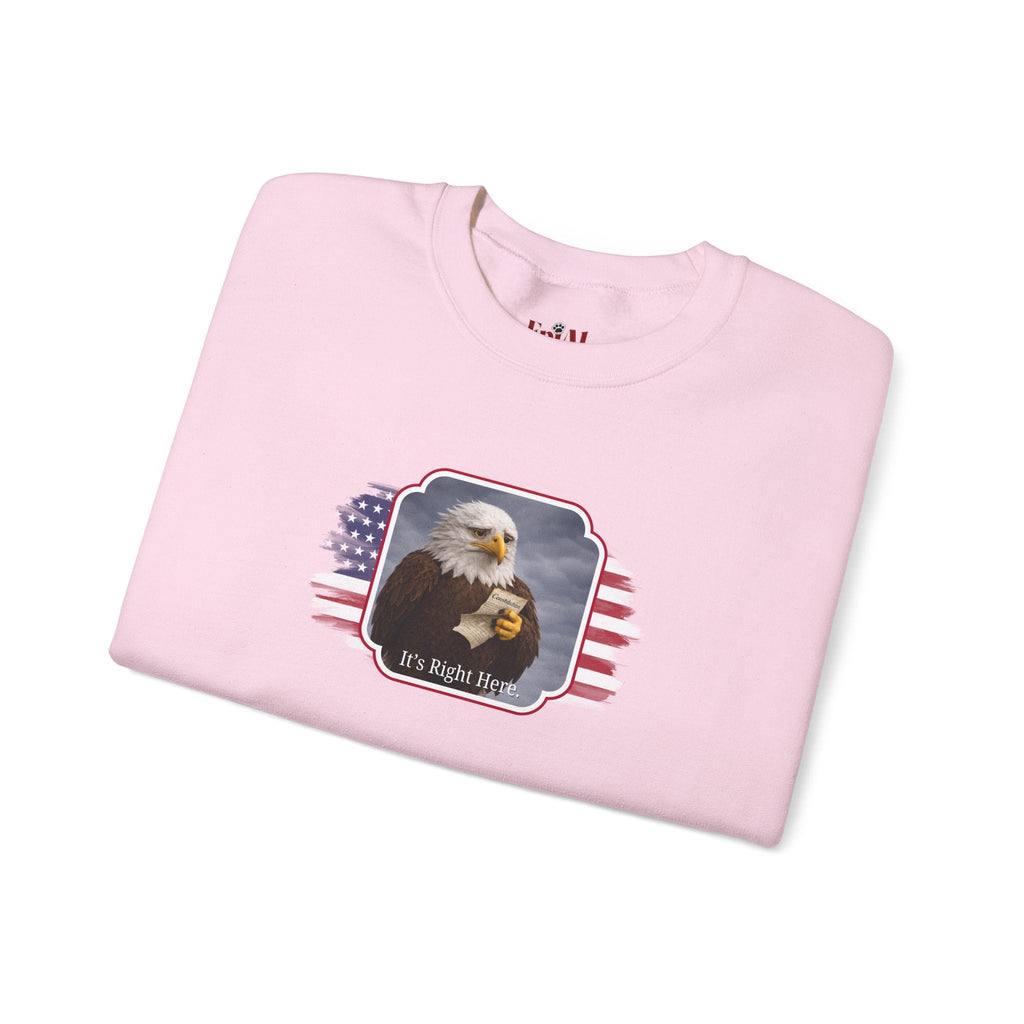 “It’s Right Here” Political Parody Crewneck Sweatshirt - Clothing, Unisex, Sweatshirts - EpiAl's Shop
