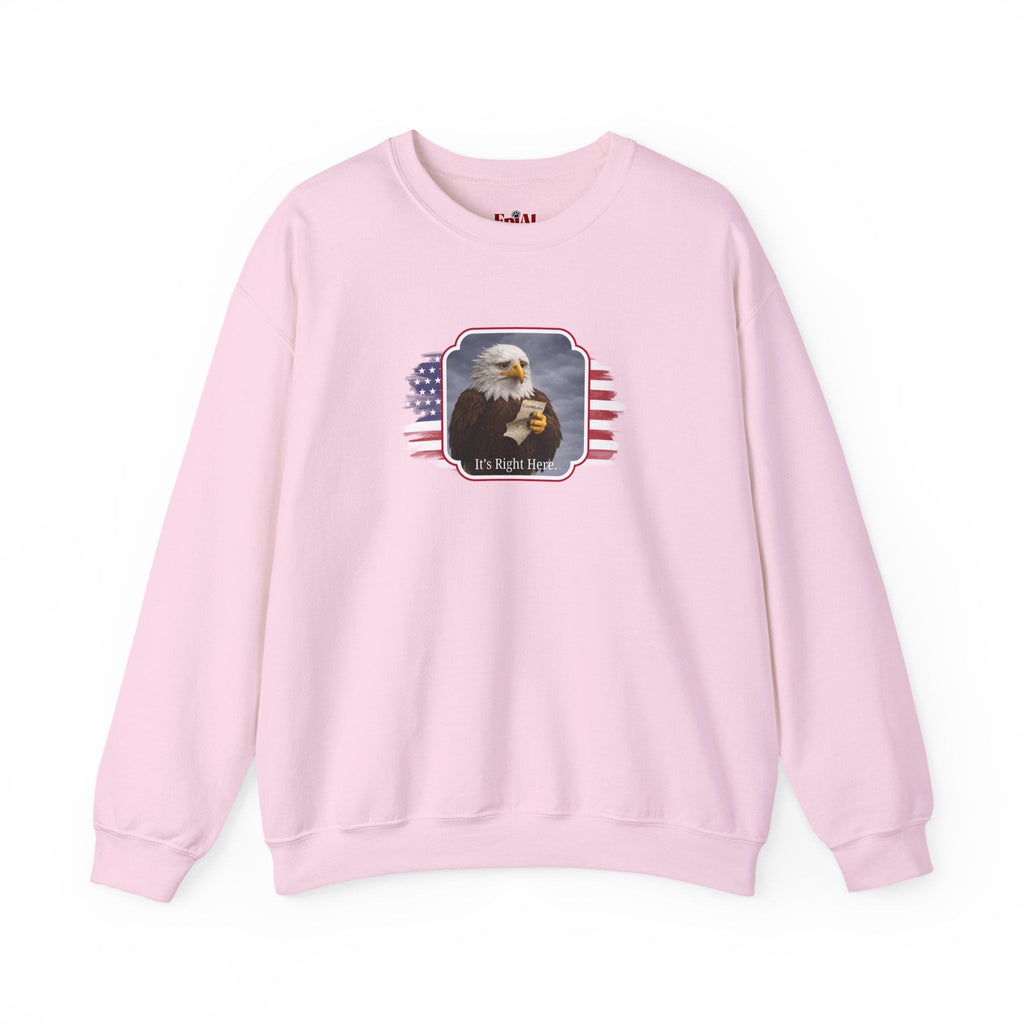 “It’s Right Here” Political Parody Crewneck Sweatshirt - Clothing, Unisex, Sweatshirts - EpiAl's Shop
