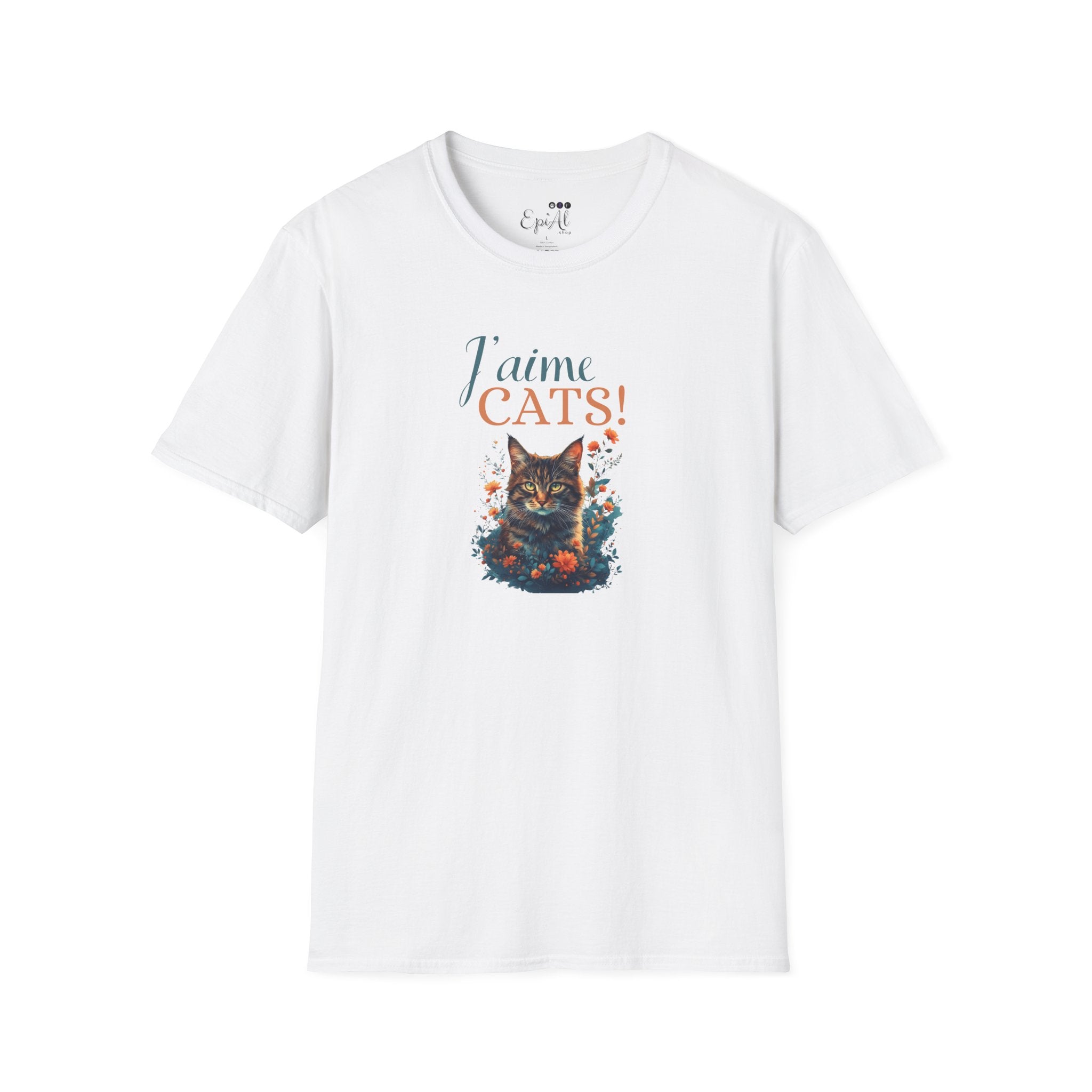 J'aime Cats Unisex Softstyle T-Shirt - Perfect Gift for Cat Lovers - Clothing, T-shirts - EpiAl's Shop