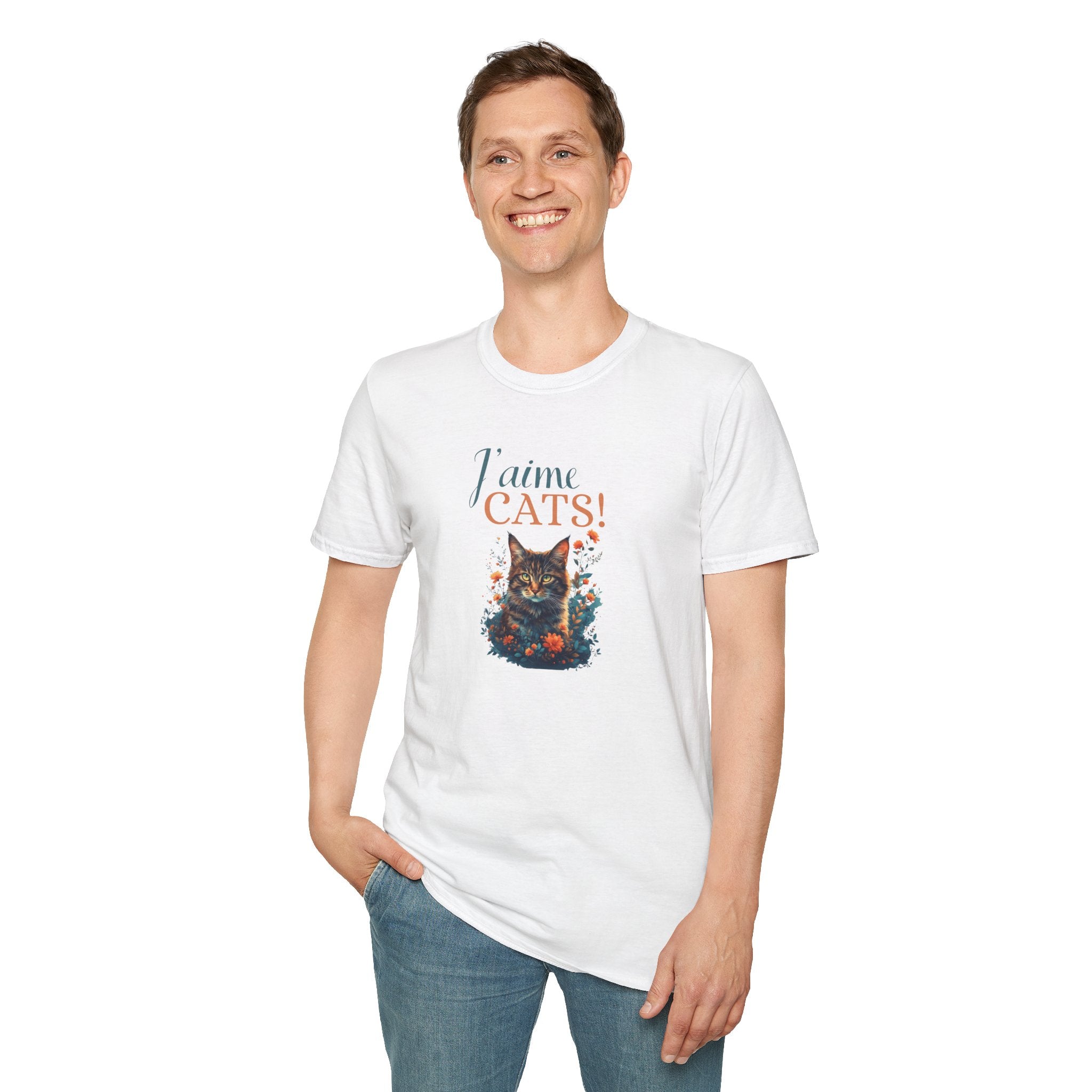 J'aime Cats Unisex Softstyle T-Shirt - Perfect Gift for Cat Lovers - Clothing, T-shirts - EpiAl's Shop