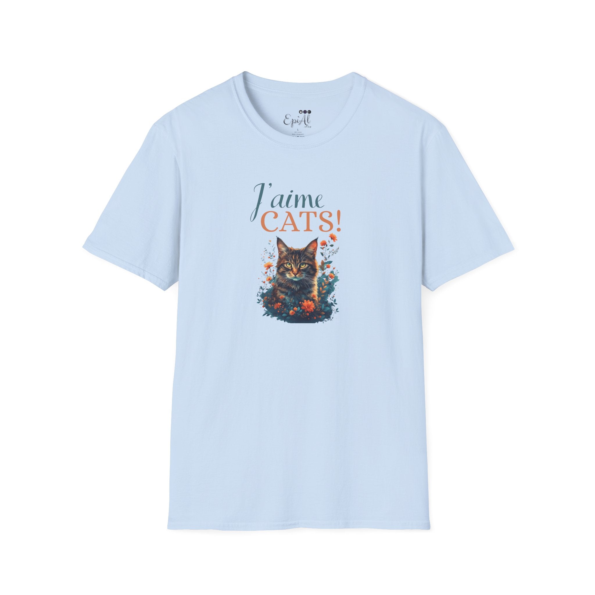 J'aime Cats Unisex Softstyle T-Shirt - Perfect Gift for Cat Lovers - Clothing, T-shirts - EpiAl's Shop