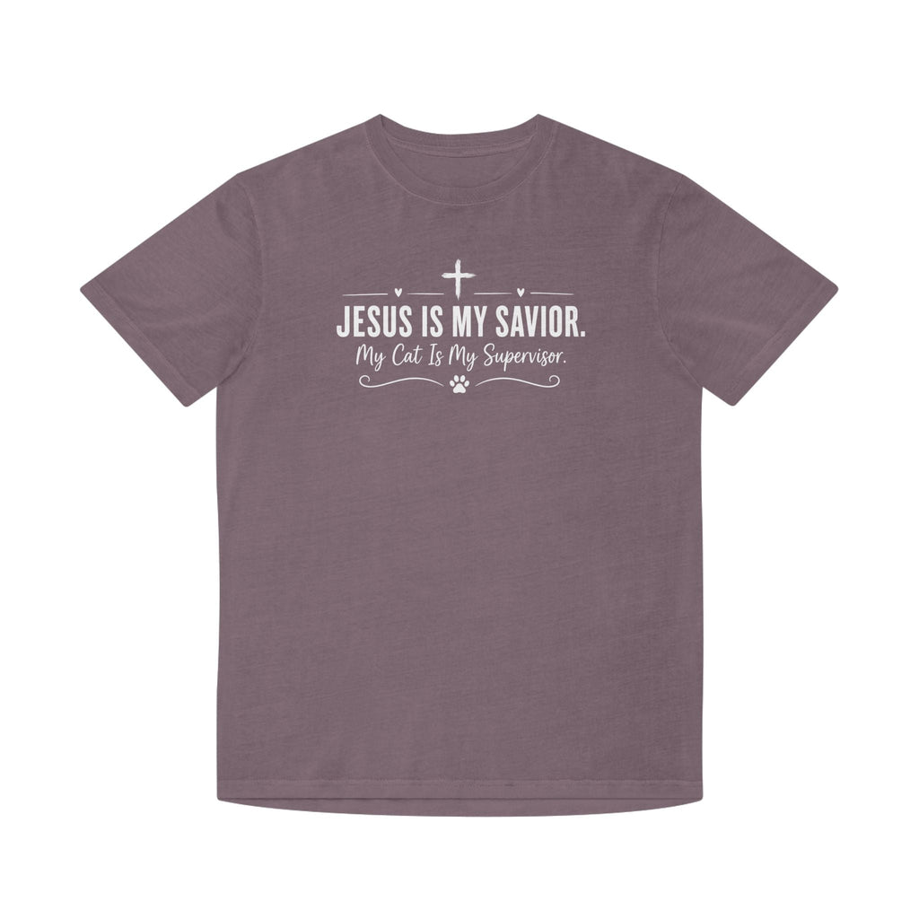 Jesus Is My Savior. My Cat Is My Supervisor. Vintage- Style T-Shirt - Clothing, Women, T-Shirts - EpiAl's Shop