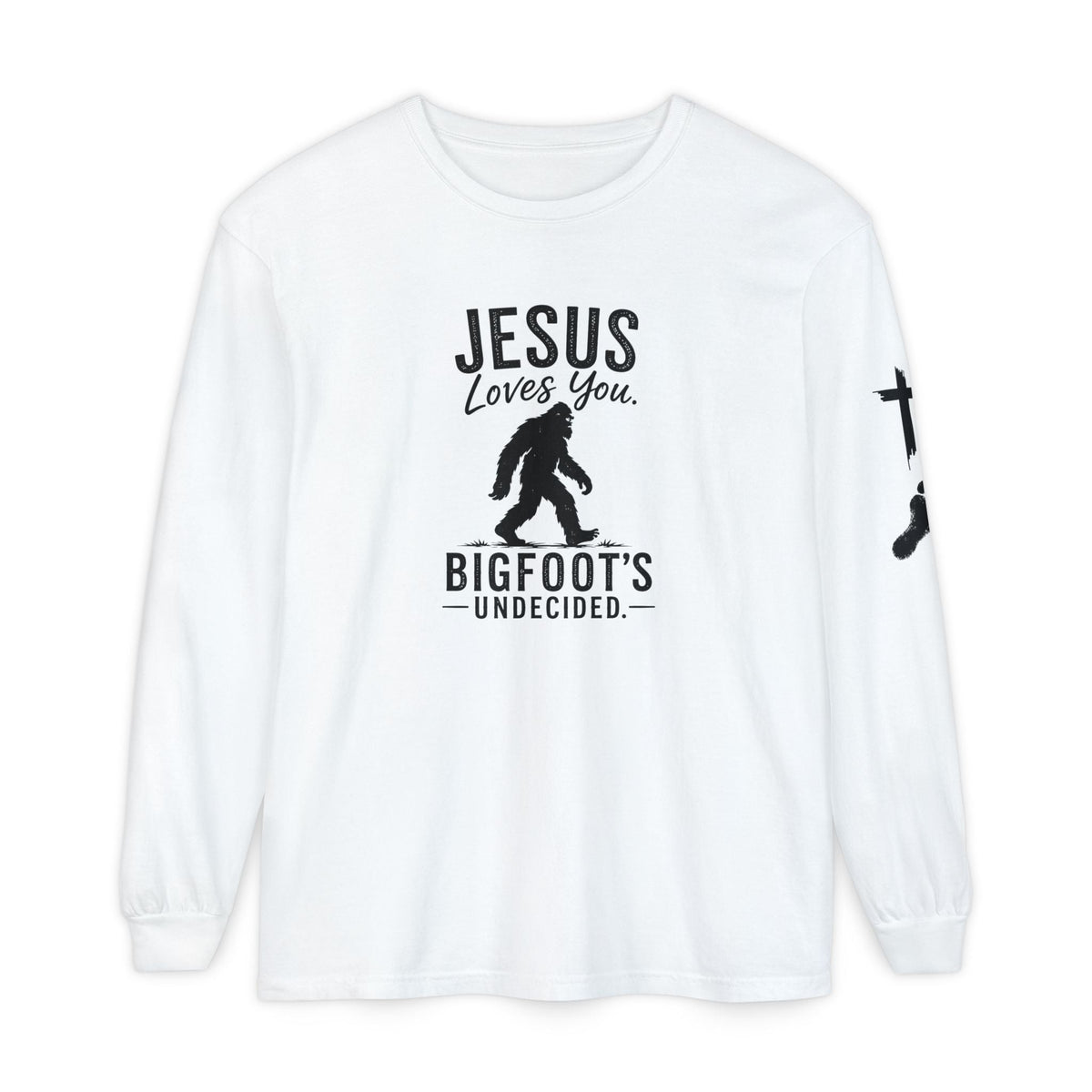 Jesus Loves You. Bigfoot’s Undecided. Long Sleeve Shirt - Clothing, Unisex, T-Shirts, Long-Sleeved - EpiAl's Shop