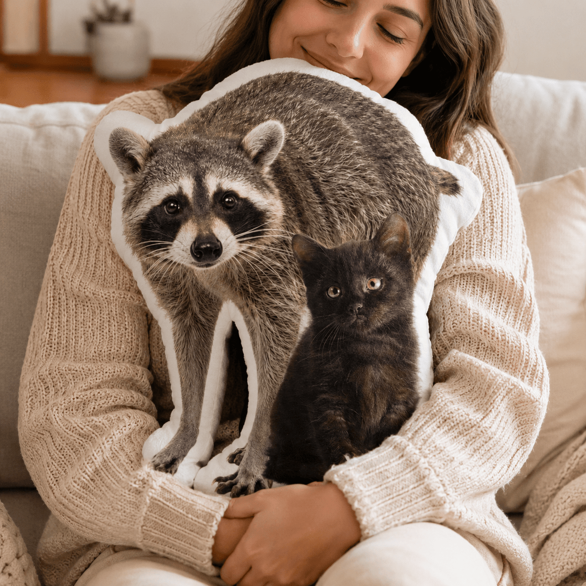 Jimothy & Kitten Shaped Plush Pillow - Decor, Pillows, Shaped - EpiAl's Shop