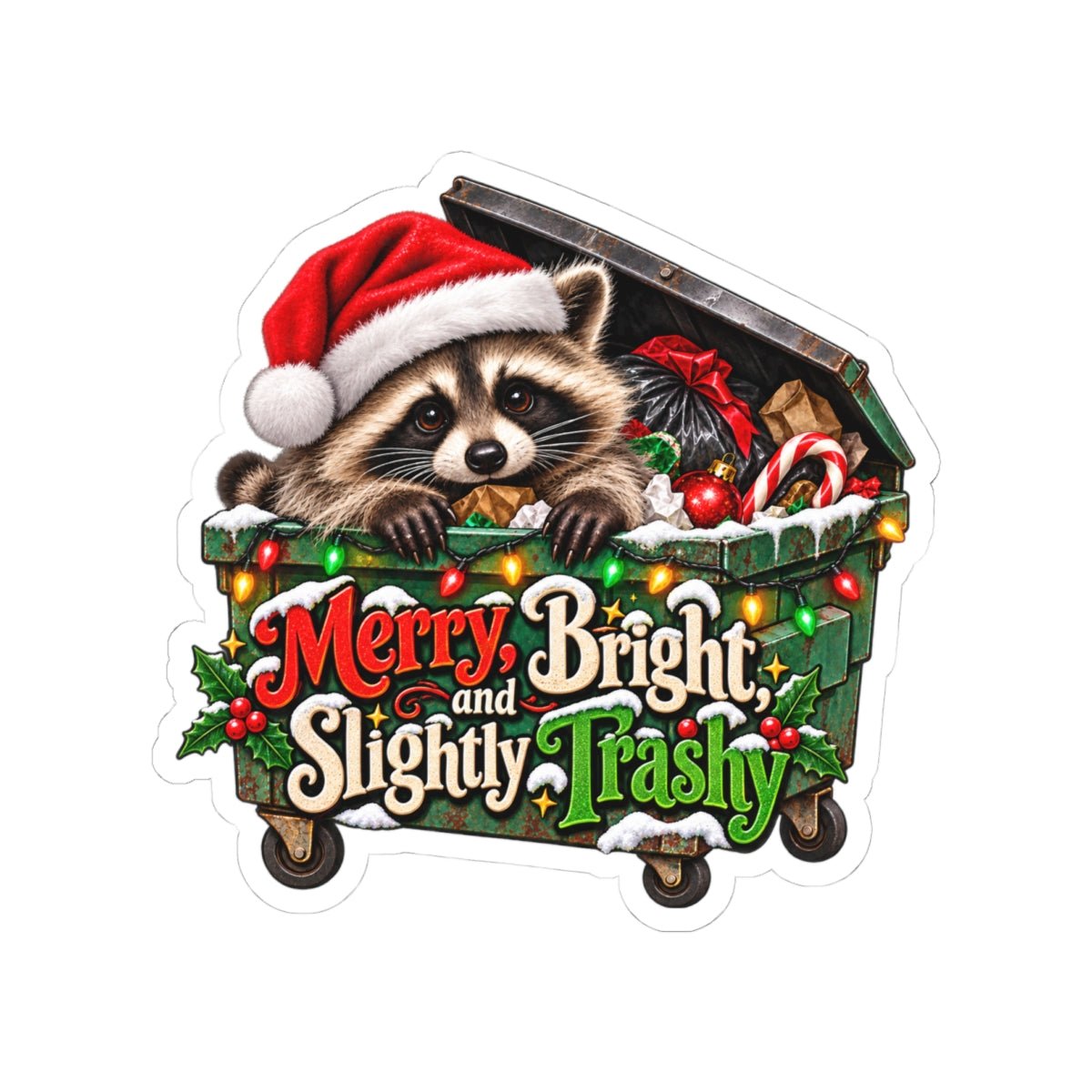 Jimothy Merry, Bright & Slightly Trashy Christmas Sticker - Decals & Stickers - EpiAl's Shop