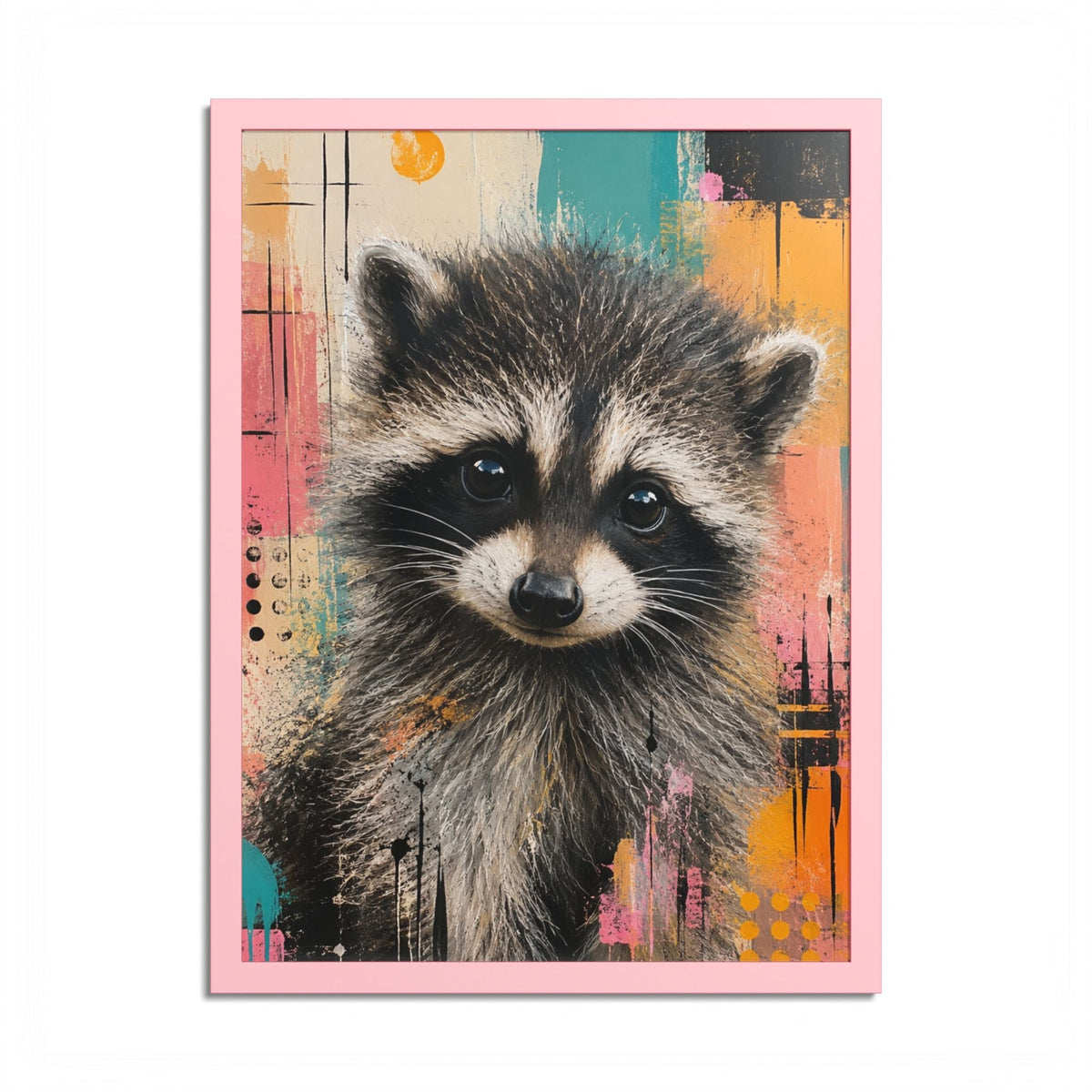 Jimothy Modern Raccoon Framed Wall Art | Colorful Contemporary Animal Portrait - Decor, Artwork, Prints - EpiAl's Shop