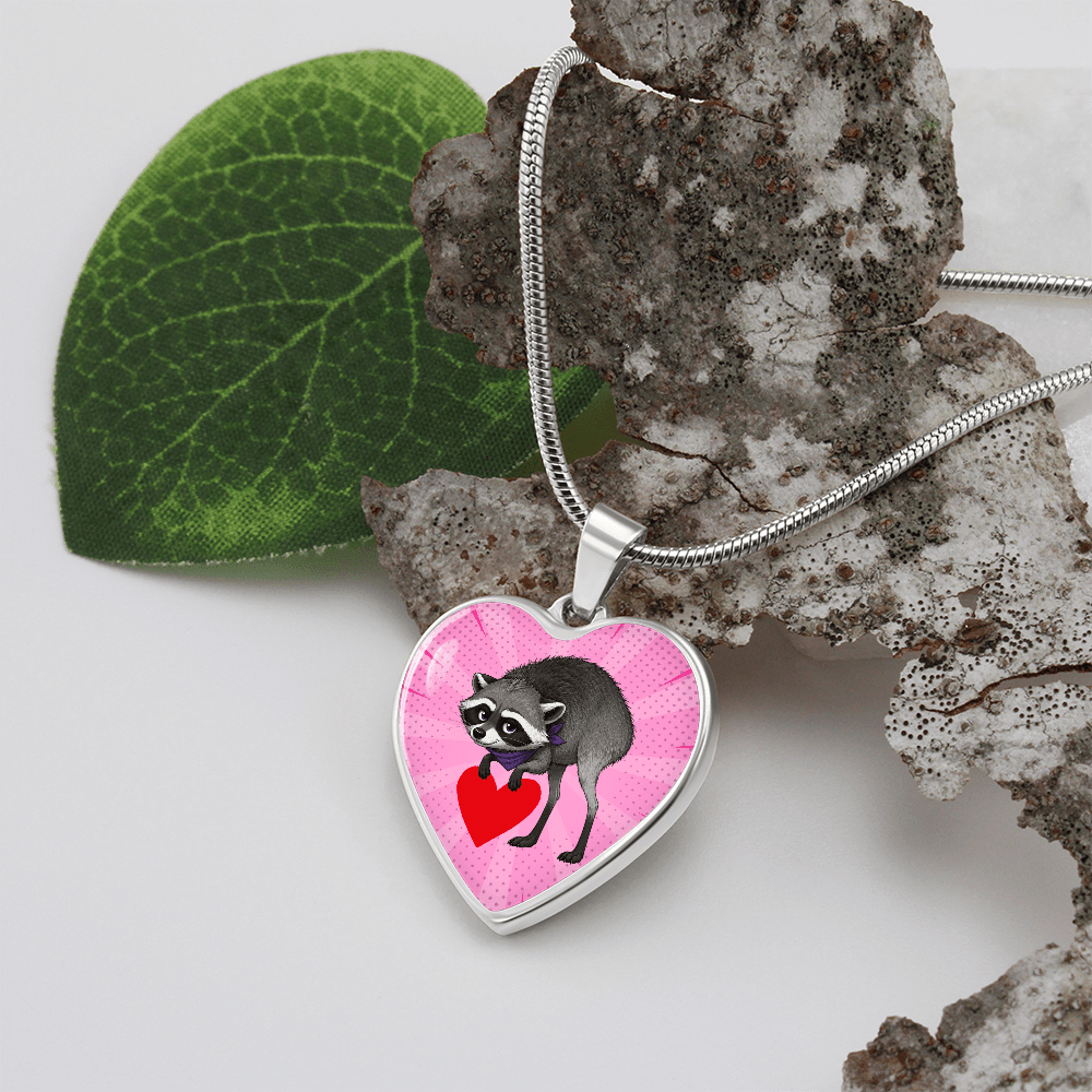 Jimothy Raccoon Heart Necklace – Cute Keepsake Jewelry - Jewelry, Necklaces - EpiAl's Shop