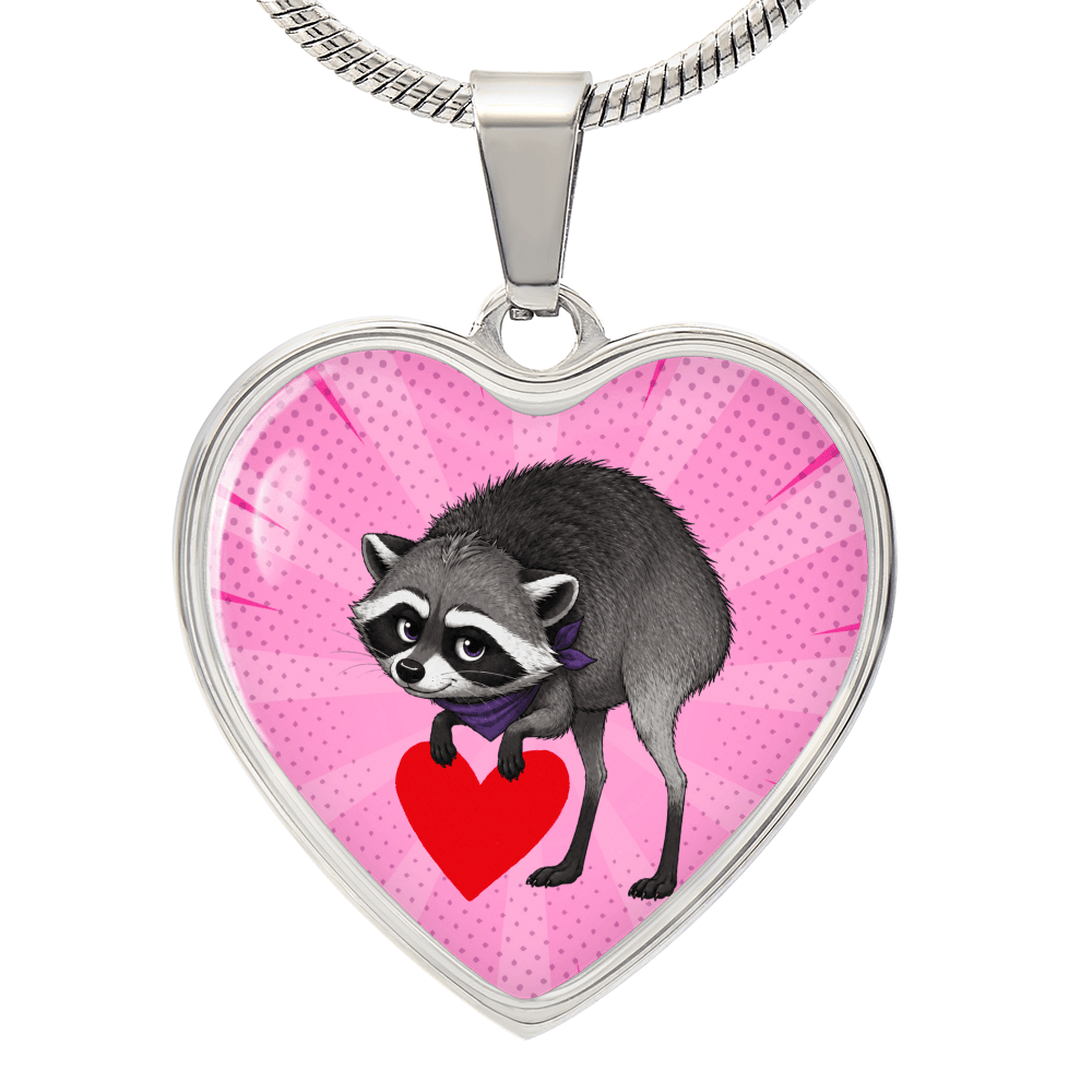 Jimothy Raccoon Heart Necklace – Cute Keepsake Jewelry - Jewelry, Necklaces - EpiAl's Shop