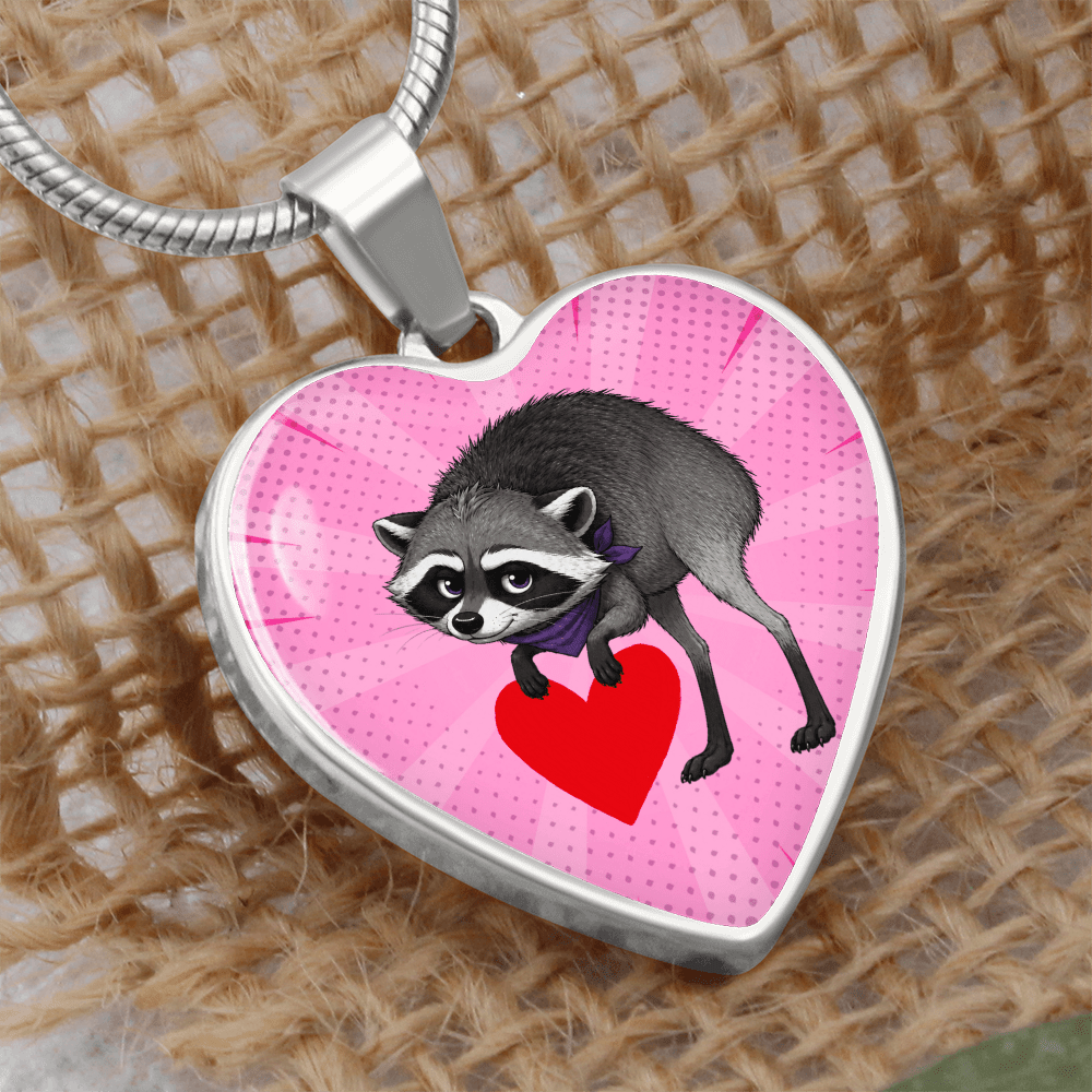 Jimothy Raccoon Heart Necklace – Cute Keepsake Jewelry - Jewelry, Necklaces - EpiAl's Shop