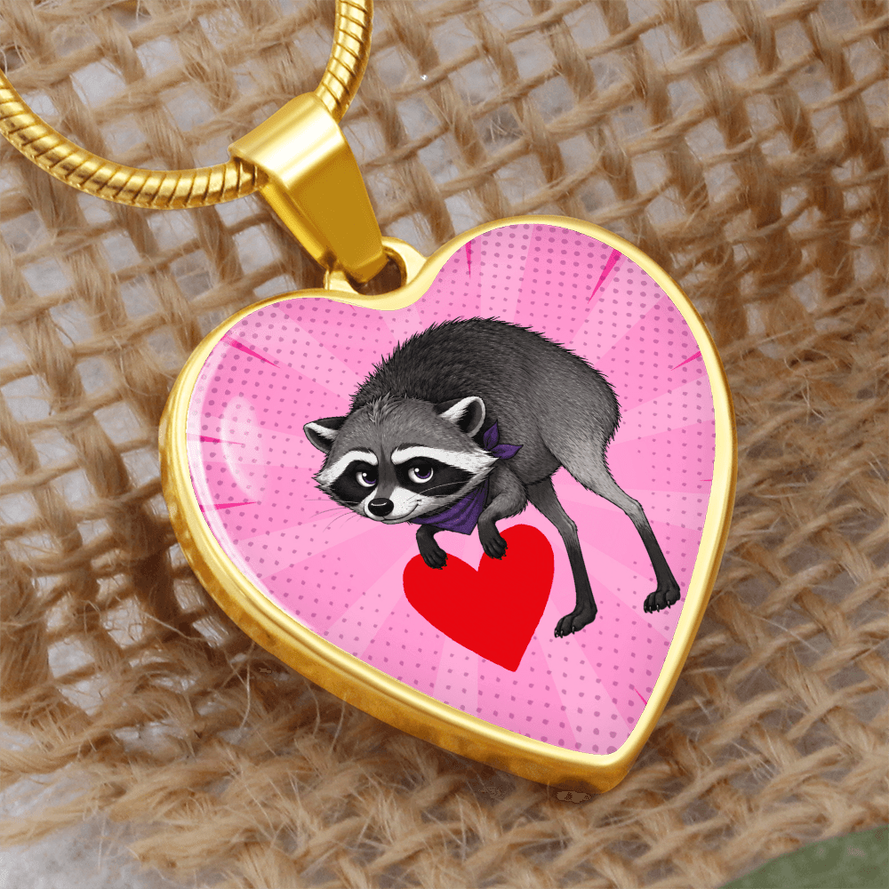Jimothy Raccoon Heart Necklace – Cute Keepsake Jewelry - Jewelry, Necklaces - EpiAl's Shop